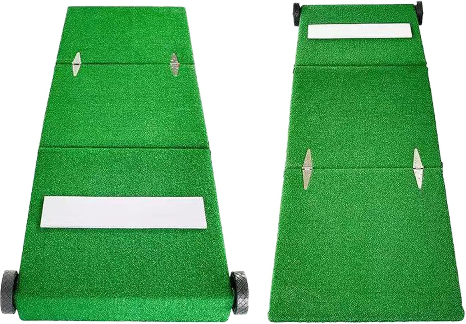 Portable Pitching Mound for Baseball 6" Foldable Pitchers Mounds with Pulley Pitchins Rubber and Antifade Turf for Baseball Softball Pitching Taining 86.6 x 27.6 x 6 Inch
