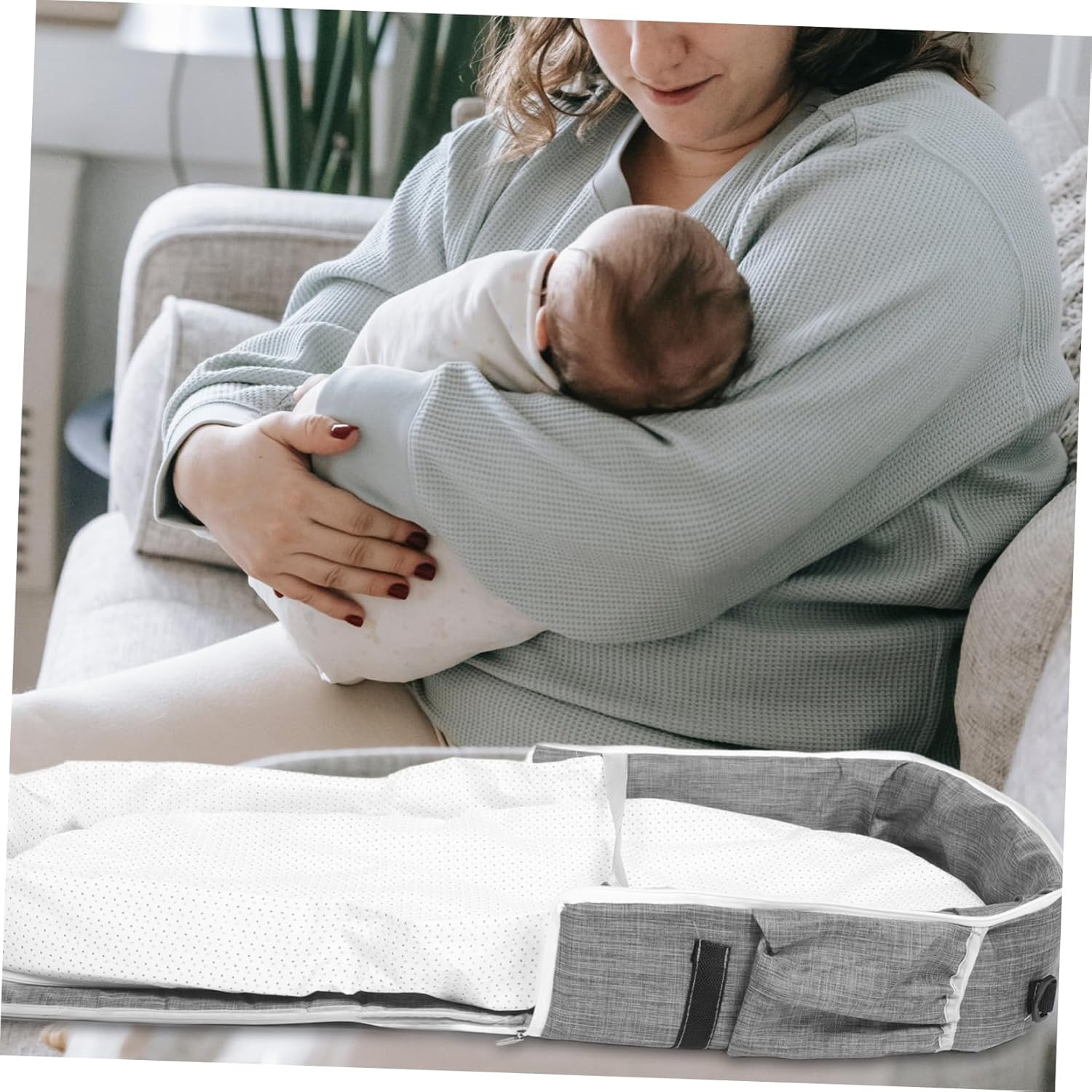 HANABASS Portable Travel Bassinet for Foldable Baby Crib with Detachable in Design Backpack Style for Camping and Home Use