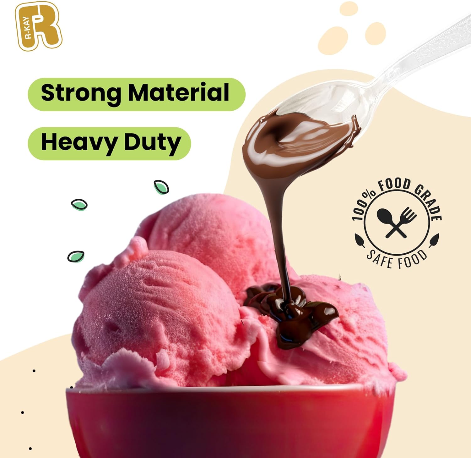 R-kay 400 Pcs Plastic Silverware Heavy Duty - Clear Forks Spoons And Knives Set - BPA Free, Heat Resistance Plastic Cutlery, Disposable Silverware For Party - Image 5