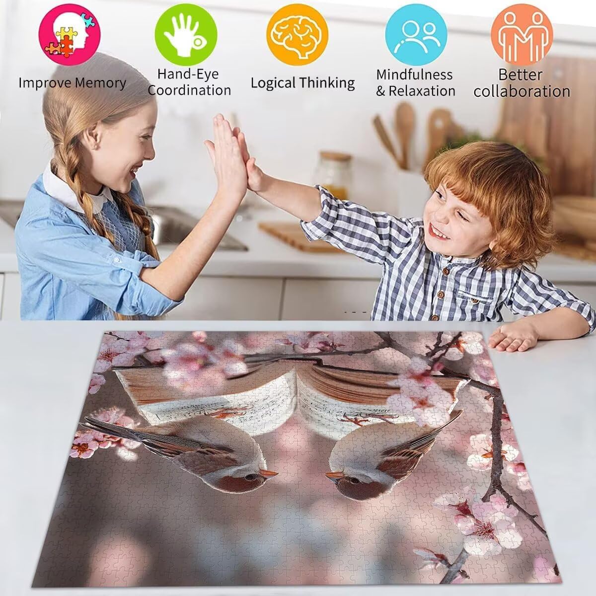 Puzzle Erwachsene 2000 Teile Vogel Blume Educa Jigsaw für Kinder ab 8 Jahren Mädchen Jungen, Erwachsene Impossible Klassische Puzzles Schwer, Anspruchsvoll Spielspaß, Als Geschenke 70x99cm t-748