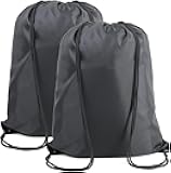 Black Drawstring Backpack Bags Bulk 2 Pack X-Large 22.4