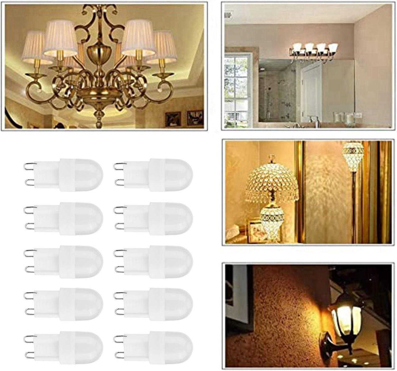 Asixxsix No Hum G9 Light Bulb, No Dazzling Light Bulb, G9 LED Bulb, for
