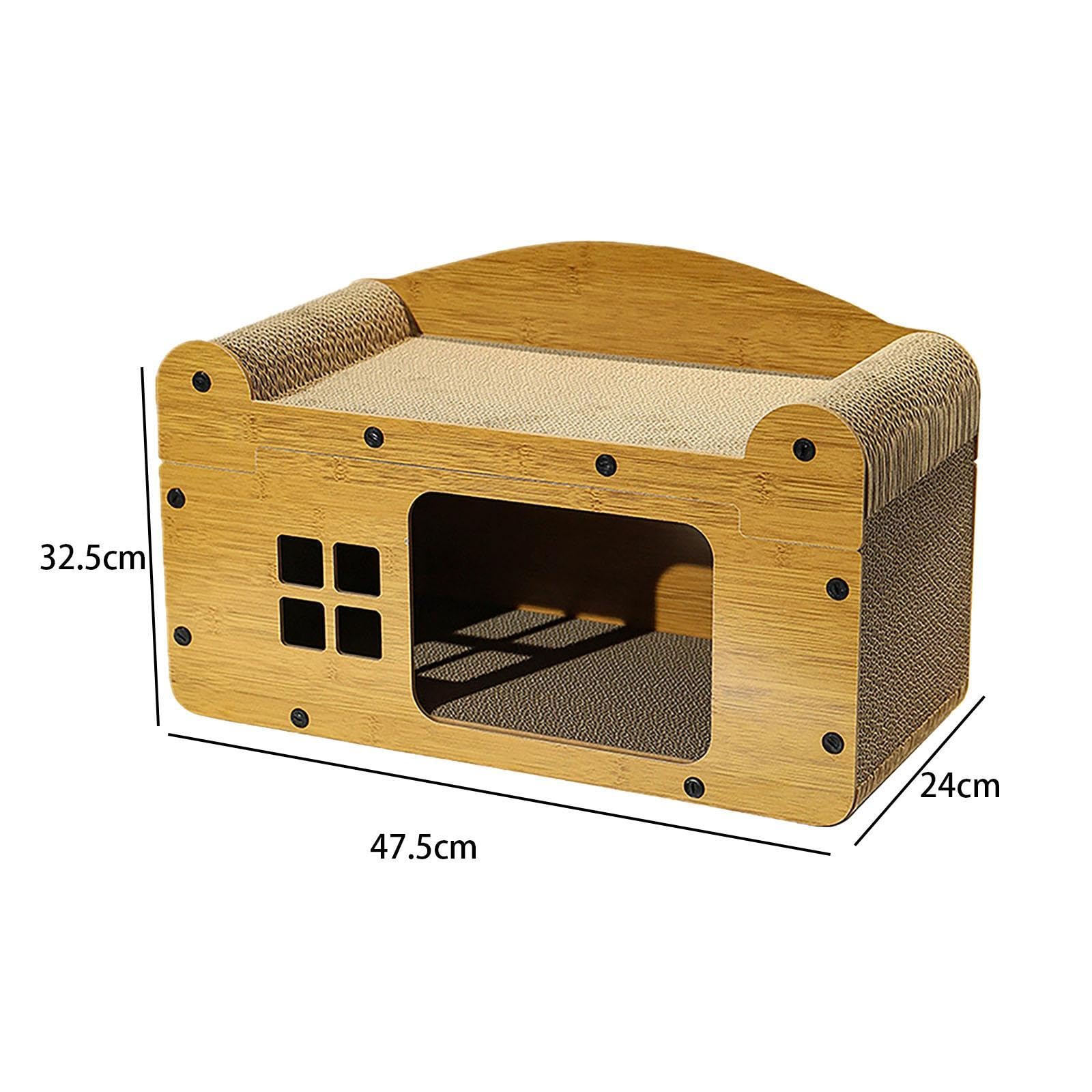 F Fityle Tiragraffi per Gatti in Cartone Ondulato Giocattolo 2 in 1 Tiragraffi a Scomparsa Casa da Gioco per Piccoli Animali Gattino Decorazioni per la casa, m