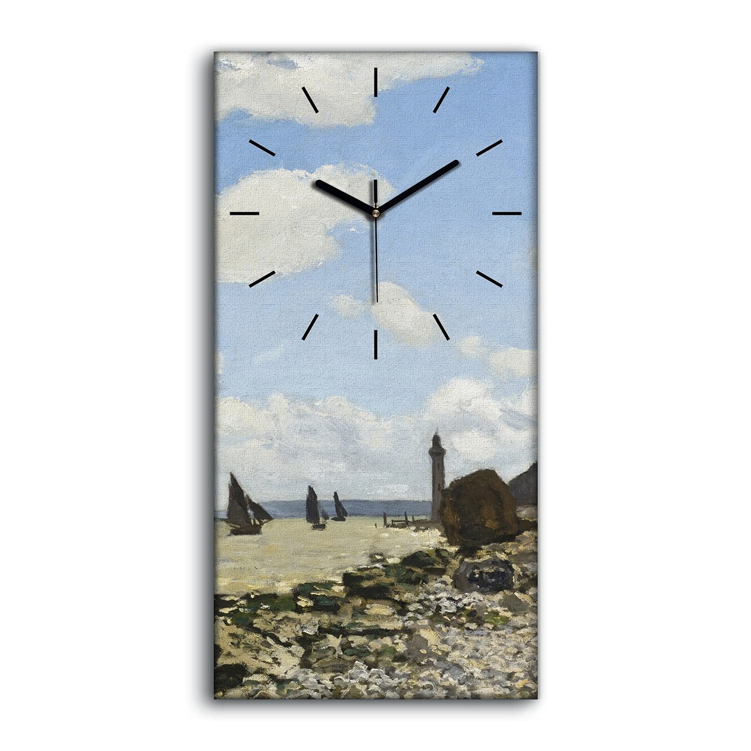 Horloge sur toile Honfleur silencieuse pour un salon apaisant sans tic-tac