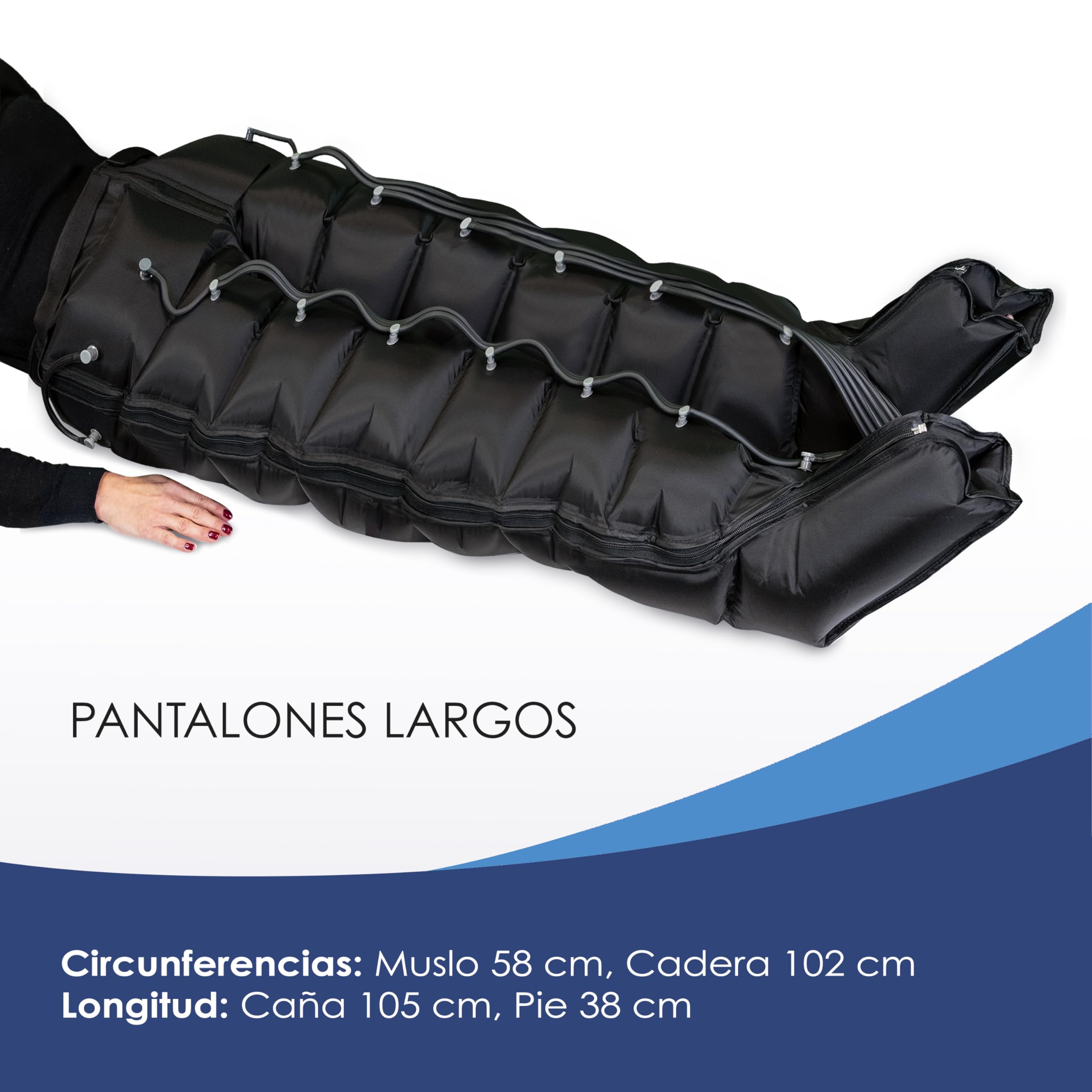Dinamicamed PRO 8.0 Classic – Máquina de presoterapia para casa con drenaje linfático, 8 cámaras de aire, pantalón presoterapia para piernas, glúteos y abdomen