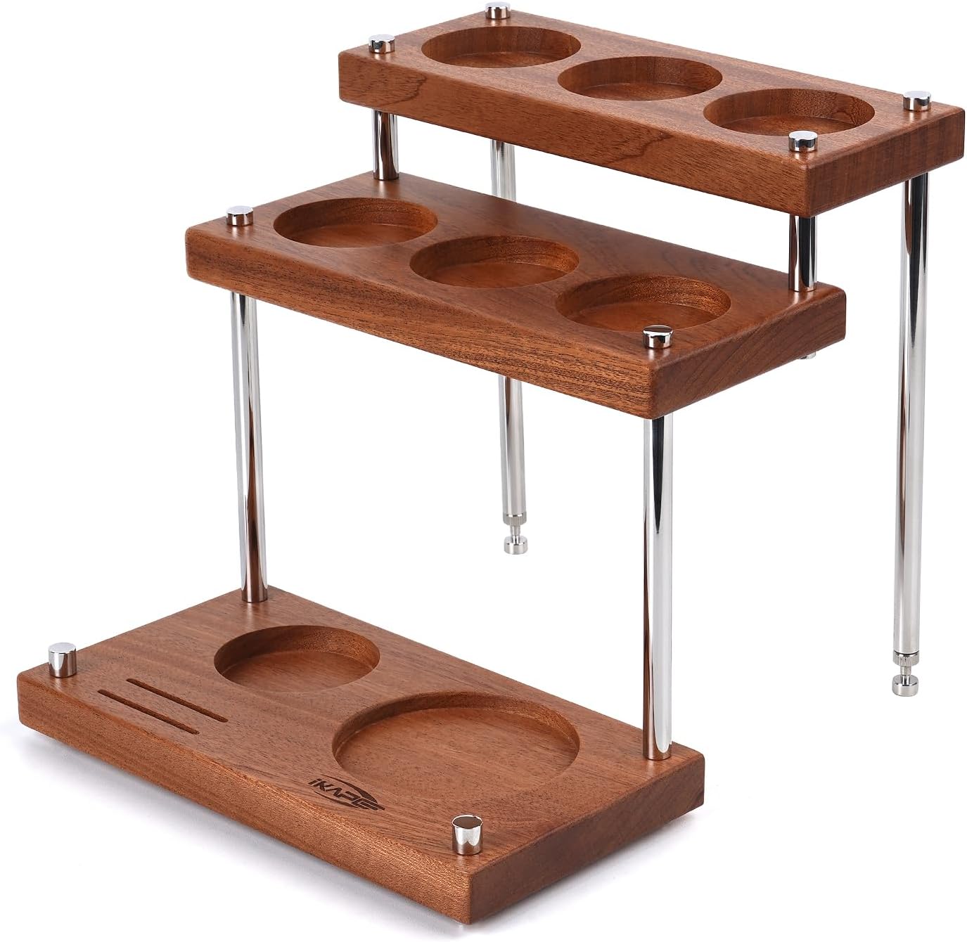 IKAPE 51/53/58mm General Espresso Tamper Station 2025 Newly, Multi-functional 3-tier Coffee Tool Storage Stand, Designed for Tamp, Distributor, Dosing Cup, Puck Screen, WDT, Basket, Funnel