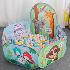 Cercadinho Infantil Piscina de Bolinhas Cesto de Basquete Tenda Bebê Menina Menino