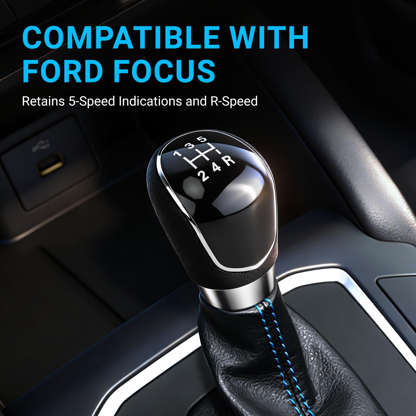 AICARS Manual Gear Shift Knob Compatible with Ford Focus 5-Speed Vehicle Car Gear Shifter Replacement : Automotive