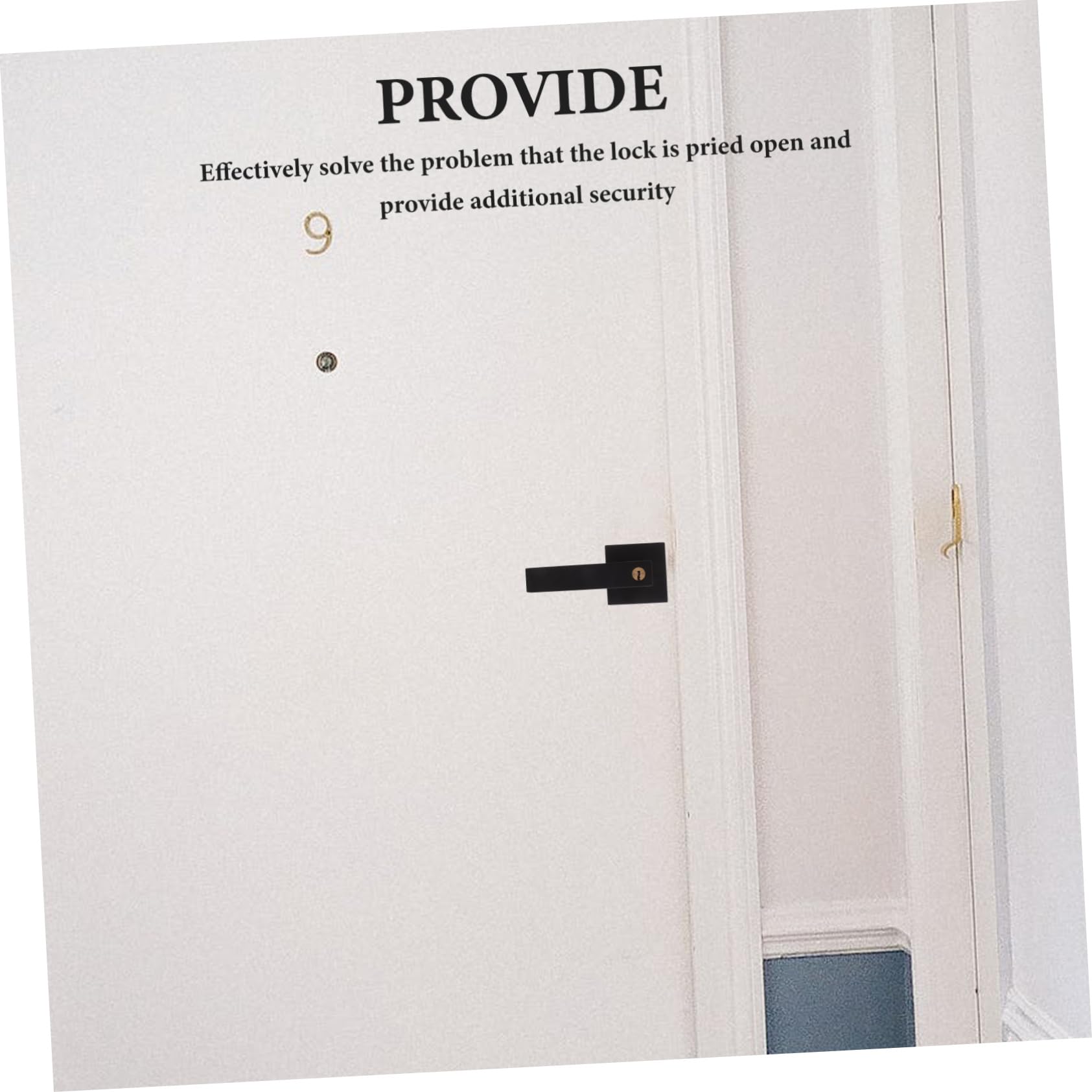 Manija de Puerta de Aluminio Negro con Cerradura, Diseño de Palanca, Protección Segura para Dormitorio y Cocina, Acabado Mate
