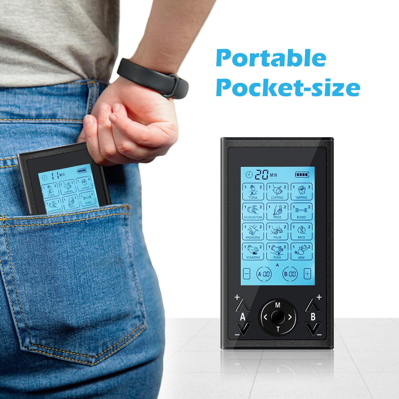 Easy@Home Pulsoximeter Oximeter Fingerpulsoximeter zur Messung der Sauerstoffsättigung (SpO2) Herzfrequenz PI Drehbares OLED-Display tragbarem Umhängeband Nylontasche - Blau
