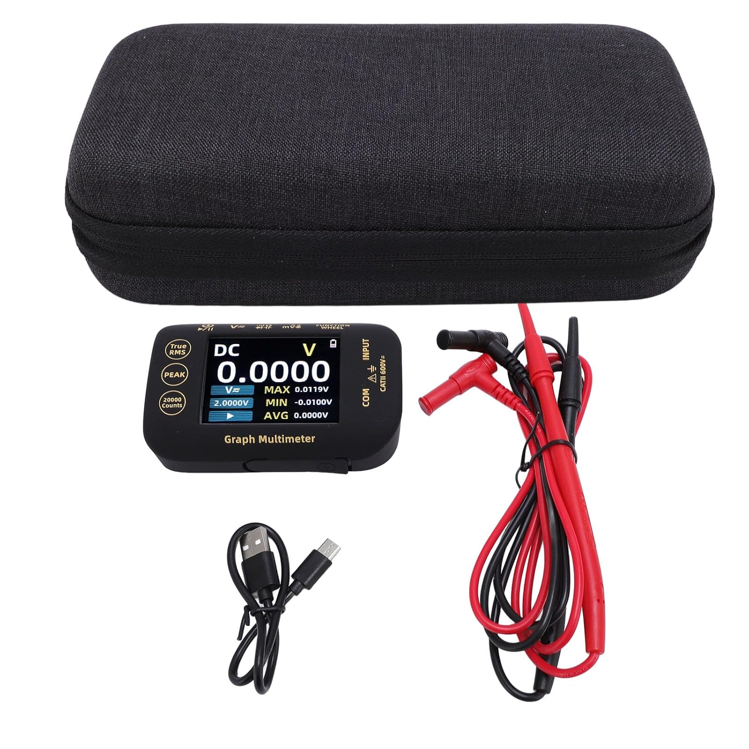 PV Digital Multimeter 20000 Counts High Resolution 2.8 Inch TFT Screen Rechargeable Graphical Multimeter Photovoltaic Electrical Tester for Solar Panels Miners