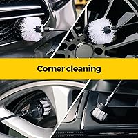 Vista 3 de Holikme - Juego de 6 puntas de cepillo para taladro, cepillo de limpieza de potencia con accesorio largo extendido, juego de cepillos de limpieza