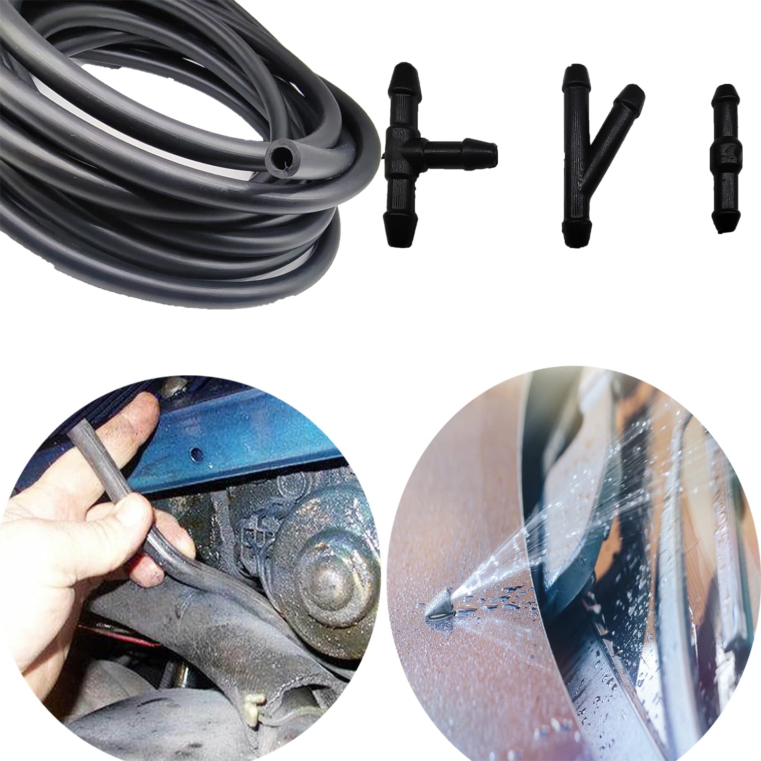 Universal Scheibenwischer-Schlauch-Set 3 M Mit 12 Adaptern – Passt In Fast Jedes Auto