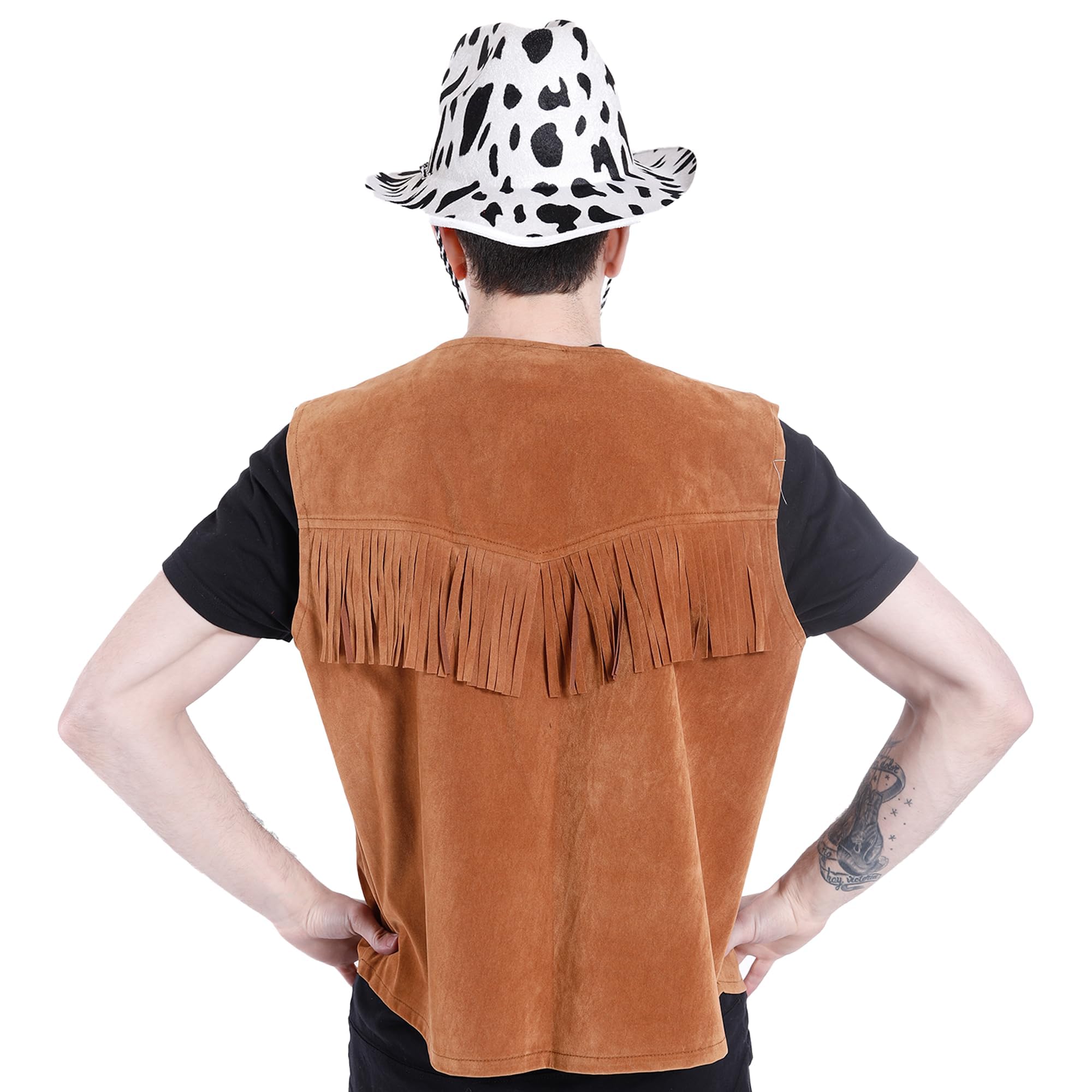 Wildarms Gilet da cowboy occidentale da uomo, perfetto per Halloween, carnevale e feste a tema