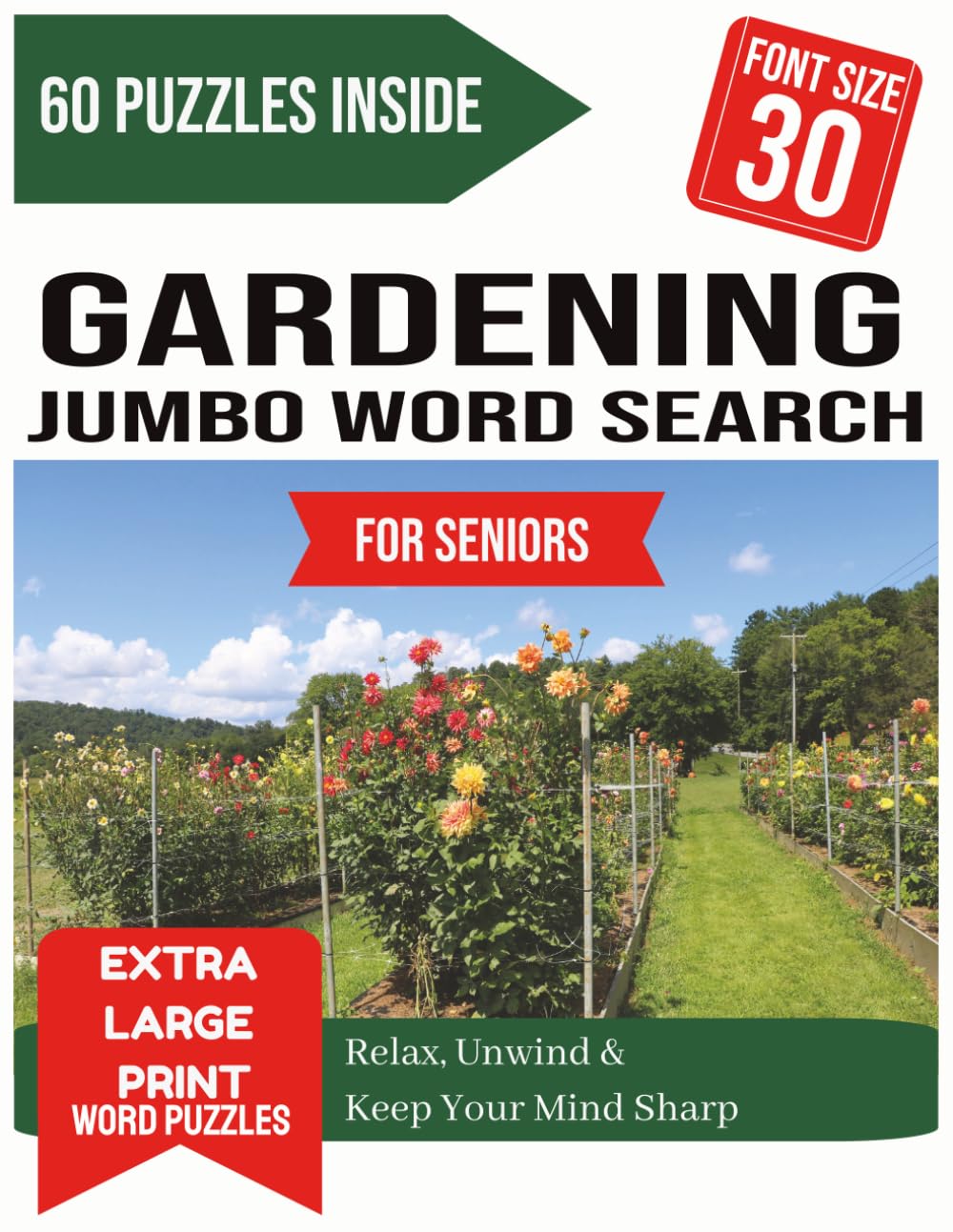 Gardening Jumbo Word Search for Seniors: Extra Large Print Puzzles for Garden Lovers — 60 Themed Gardening Word Search Large Print Puzzles