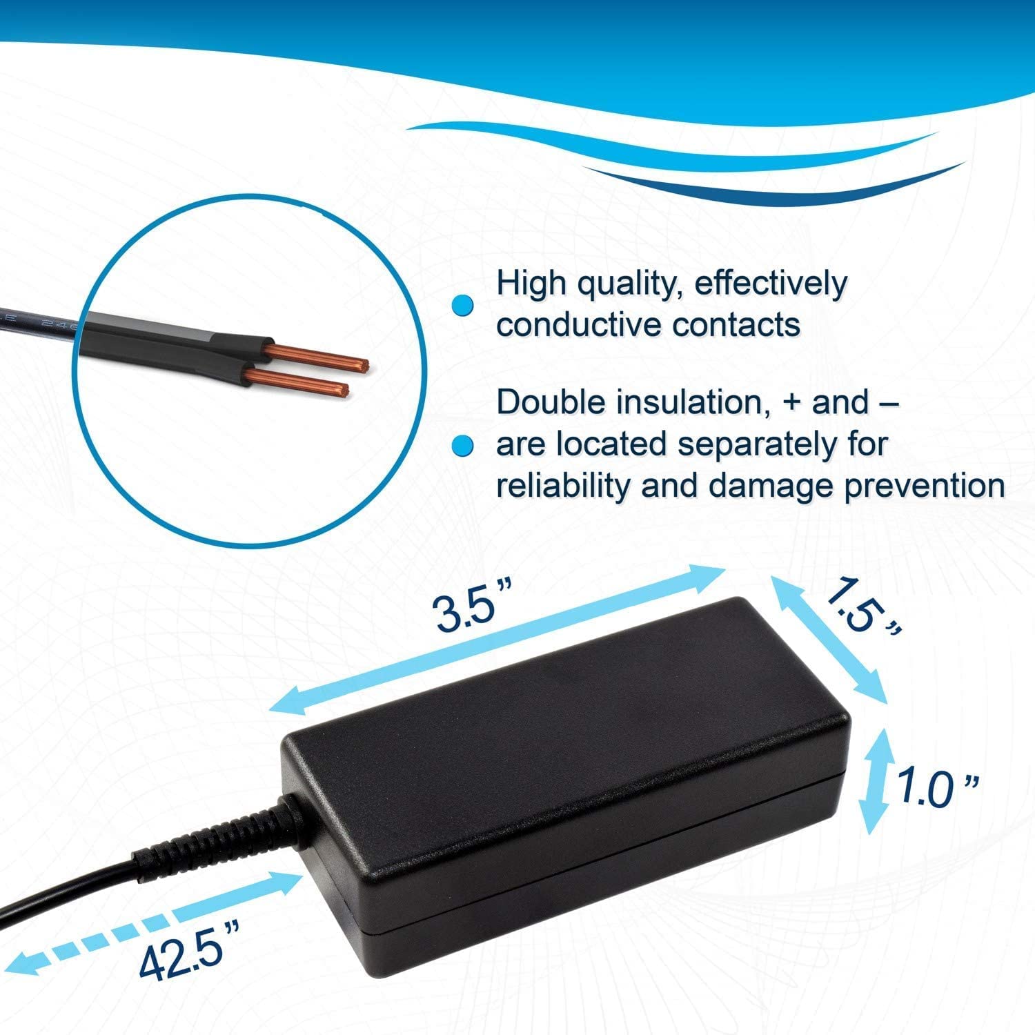 HQRP Cargador/Adaptador de CA para Casio ADE95100 AD-E95100 ADE95100L AD-E95100L ADE95100LE AD-E95100LE ADE95100LU AD-E95100LU ADE95100LG AD-E95100LG