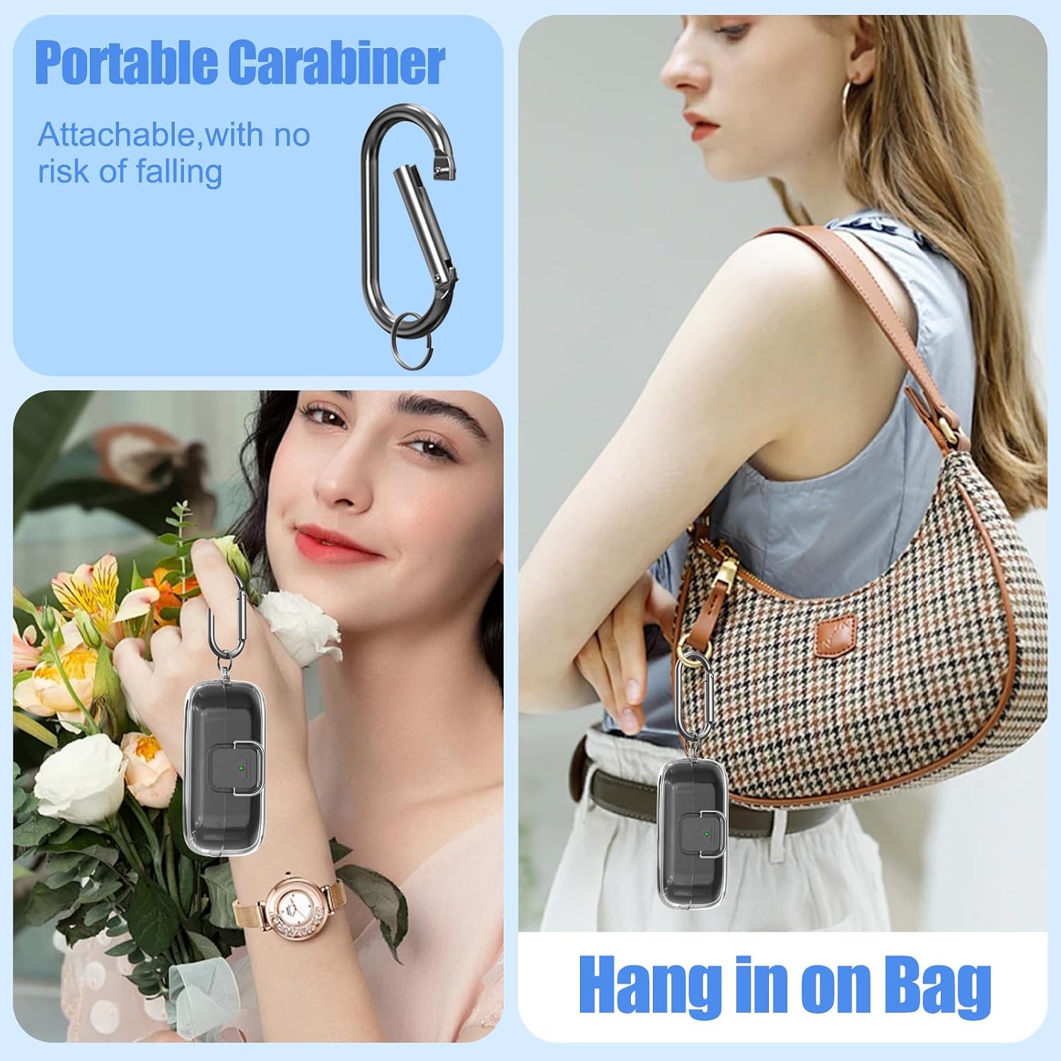 [with Safety Lock] for Sony WF-C510 Case Cover, Clear Soft TPU Protective Earbuds Case with Carabiner & Cleaner Kit Accessories Set(Clear)