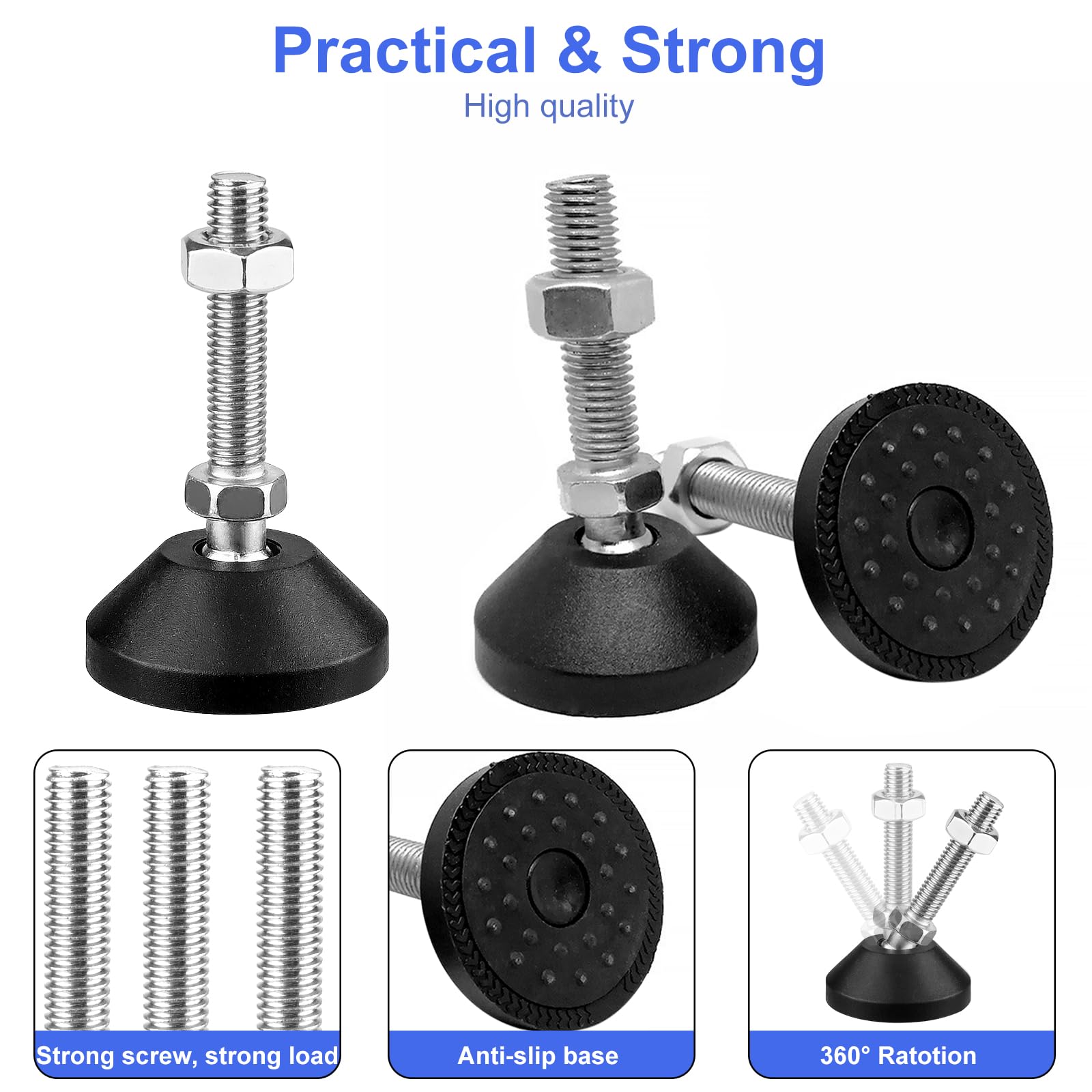 8 Piedini Regolabili M8x30 Per Mobili - Base Antiscivolo Con Dadi A T, Ideali Per Macchinari - Foto 3