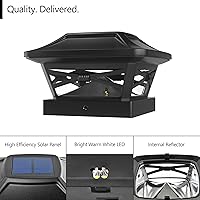Vista 2 de Davinci Lighting Renaissance Luces Solares para Tapas de Postes Exteriores - Incluye Bases para Postes de 4x4 5x5 6x6 - Luz LED Brillante - Negro
