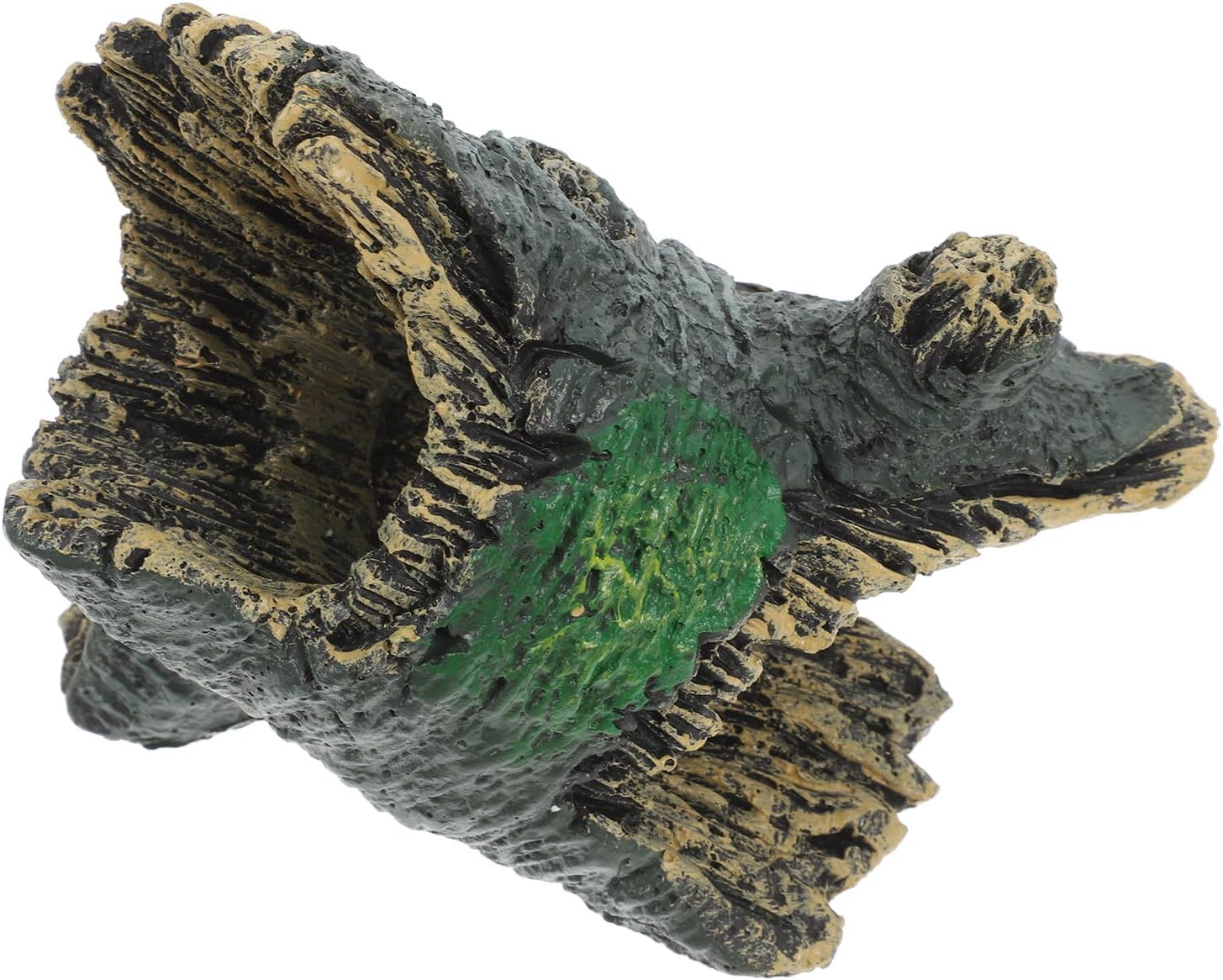 Reptile Hideout Cave Resin Aquarium Shrimp Tree Hole Shelter Lizard Tank Accessories Fish Tank Hiding Ornament Suitable for Gecko and Amphibian Habitats