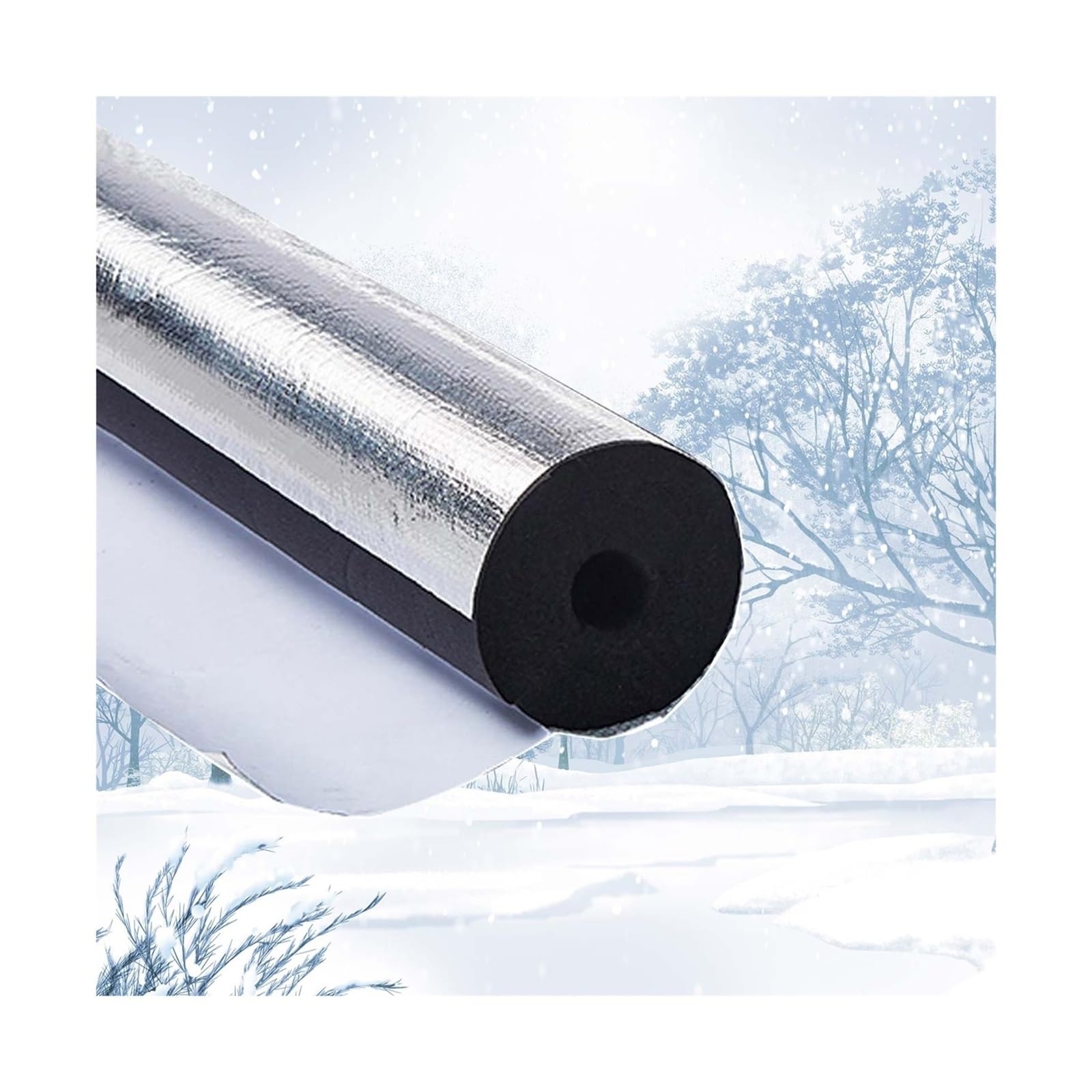 Revestimiento de Tuberías Anticongelante Aislamiento de Tuberías Tubo de Espuma Impermeable a Prueba de Fuego Aislamiento de Tuberías de Agua Longitud de La Tubería 95 cm Espesor 30 mm ID 20-377.0 mm(