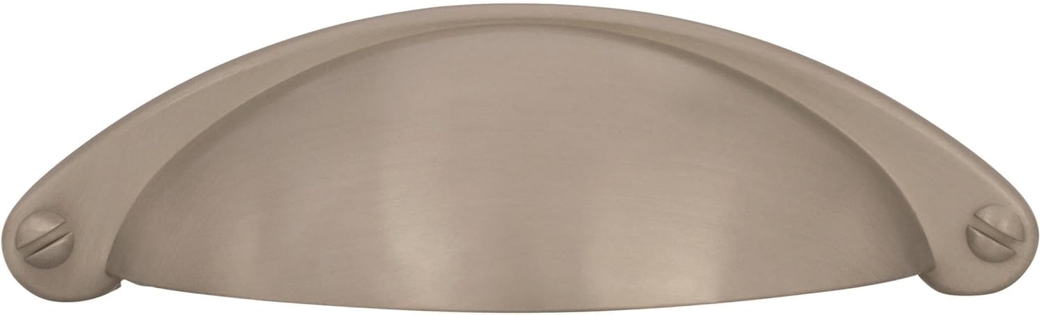 Amerock | Cabinet Cup Pull | Satin Nickel | 2-1/2 inch (64 mm) Center to Center | Cup Pulls | 1 Pack | Drawer Pull | Drawer Handle | Cabinet Hardware