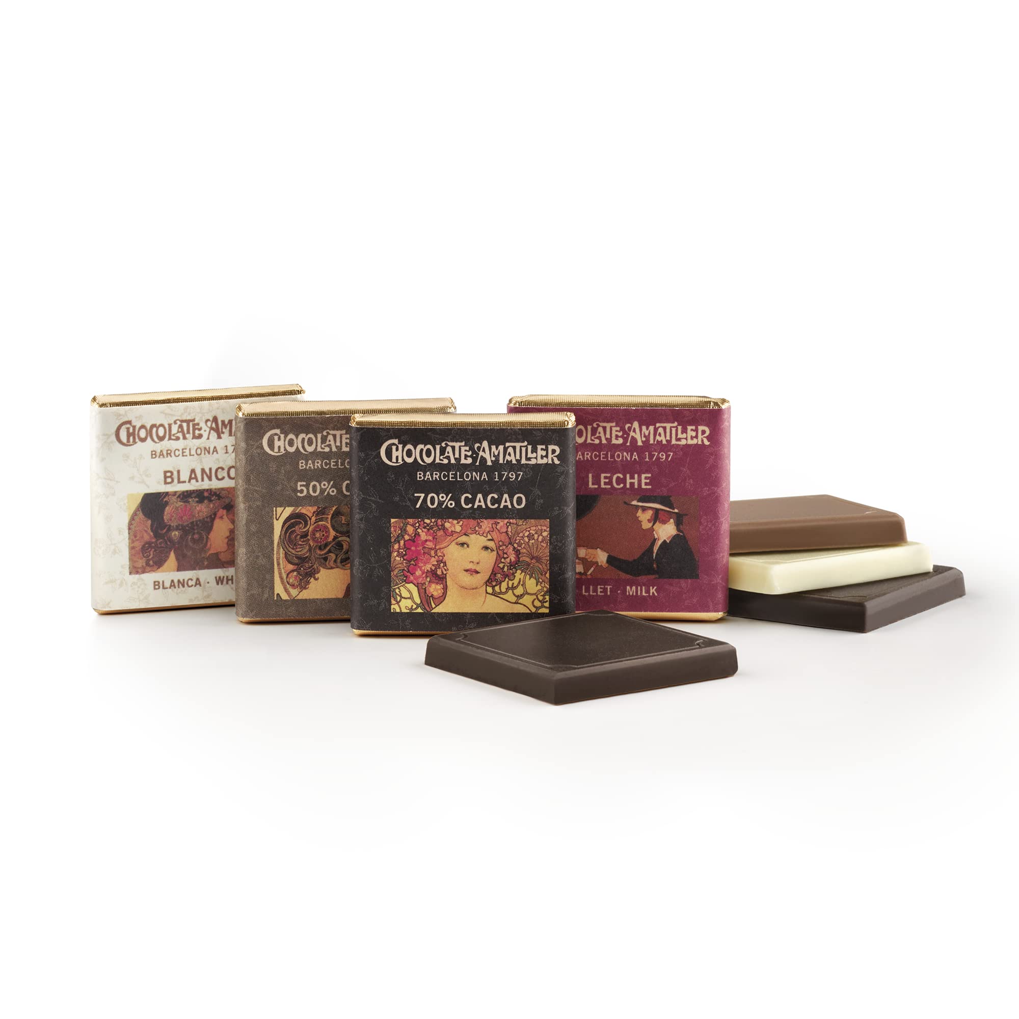 Amatller Caja de Mini Chocolate Surtido 5gr. 4 Variedades - 100 onzas