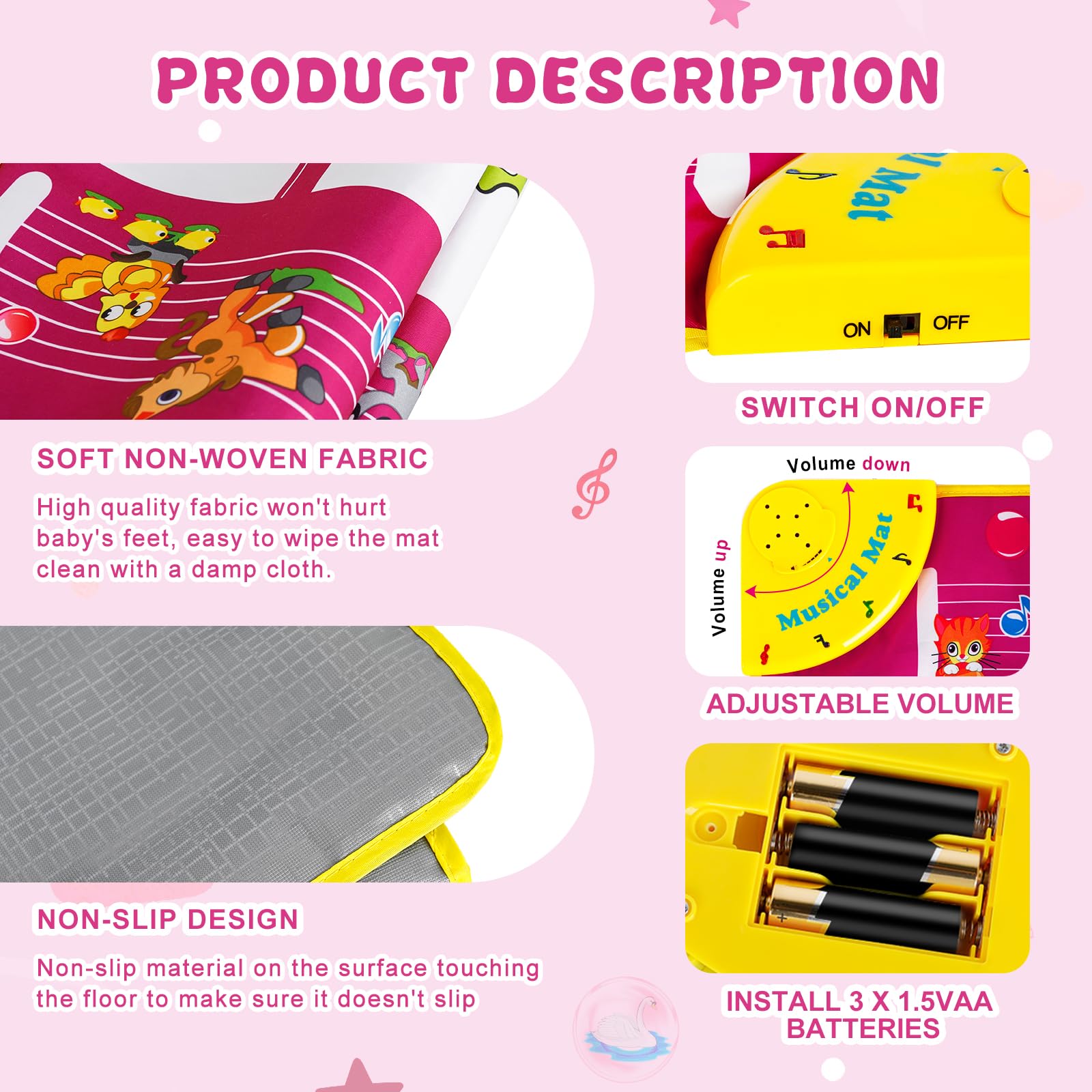 Floor Piano Mat, Toddler Girl Toys Musical Mat, 1 2 3 Year Old Girl Gifts — Amazon image 4