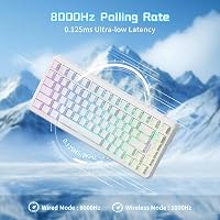ATTACK SHARK X82PRO HE 75% Vezeték Nélküli Gaming Billentyűzet, Hall-Effekt Mágneses Kapcsolók, 0,01mm Állítható Érzékenység, 8kHz Válaszidő 3