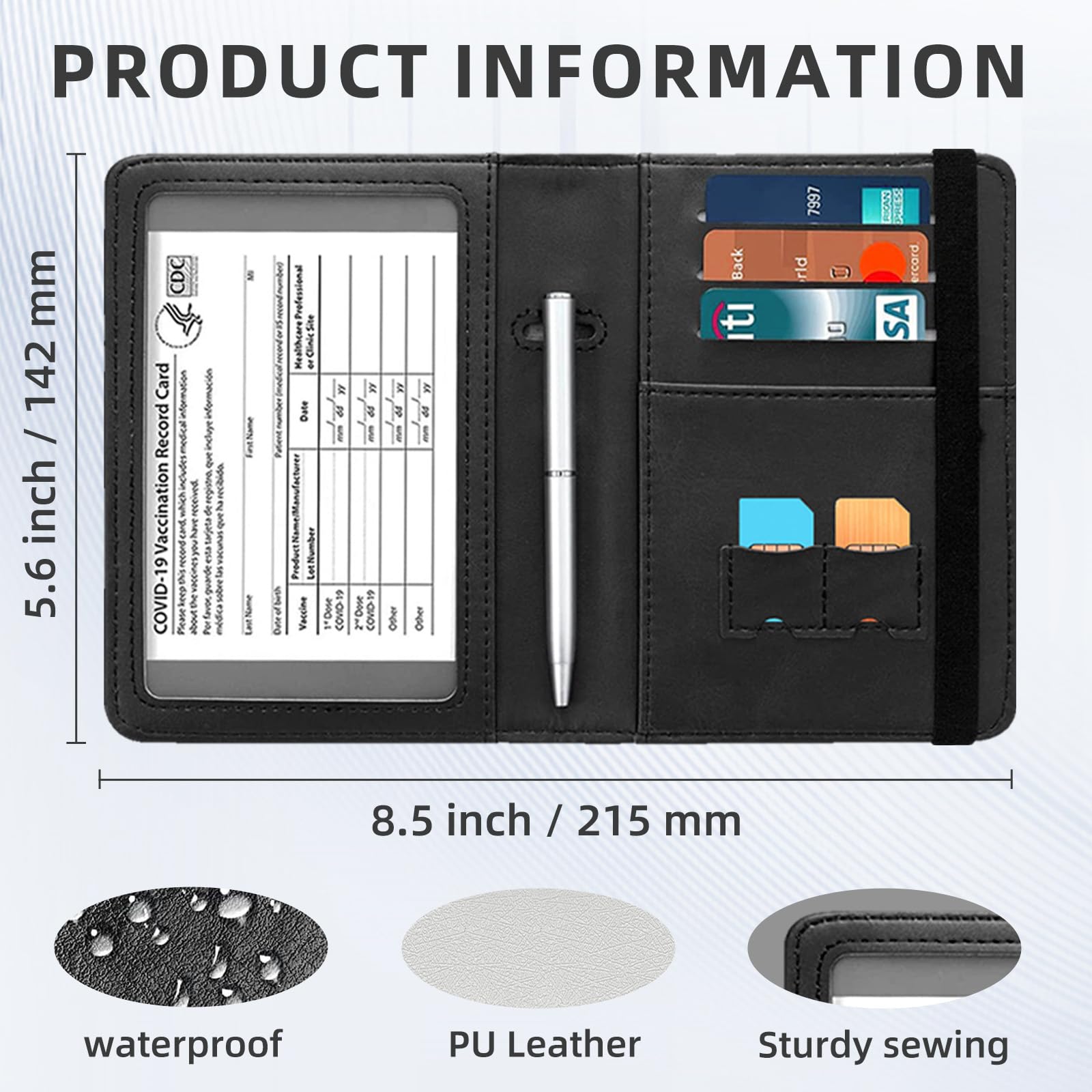 Cartera para pasaporte con bloqueo RFID, accesorios de viaje de cuero de primera calidad para mujeres y hombres, organizador seguro para tarjetas, A1, Tres caballos marrones, 4.25 * 5.6 IN