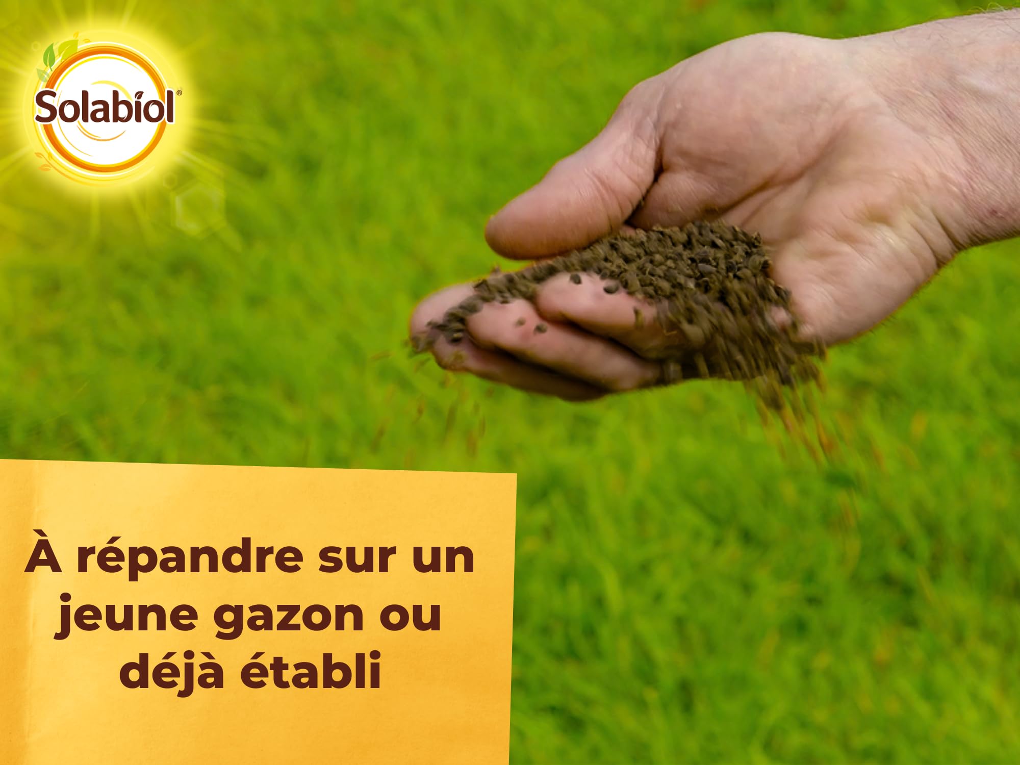 SOLABIOL Engrais Gazon Plus 15 kg Granulés Jusqu'à 375m² Nutrition Longue Durée