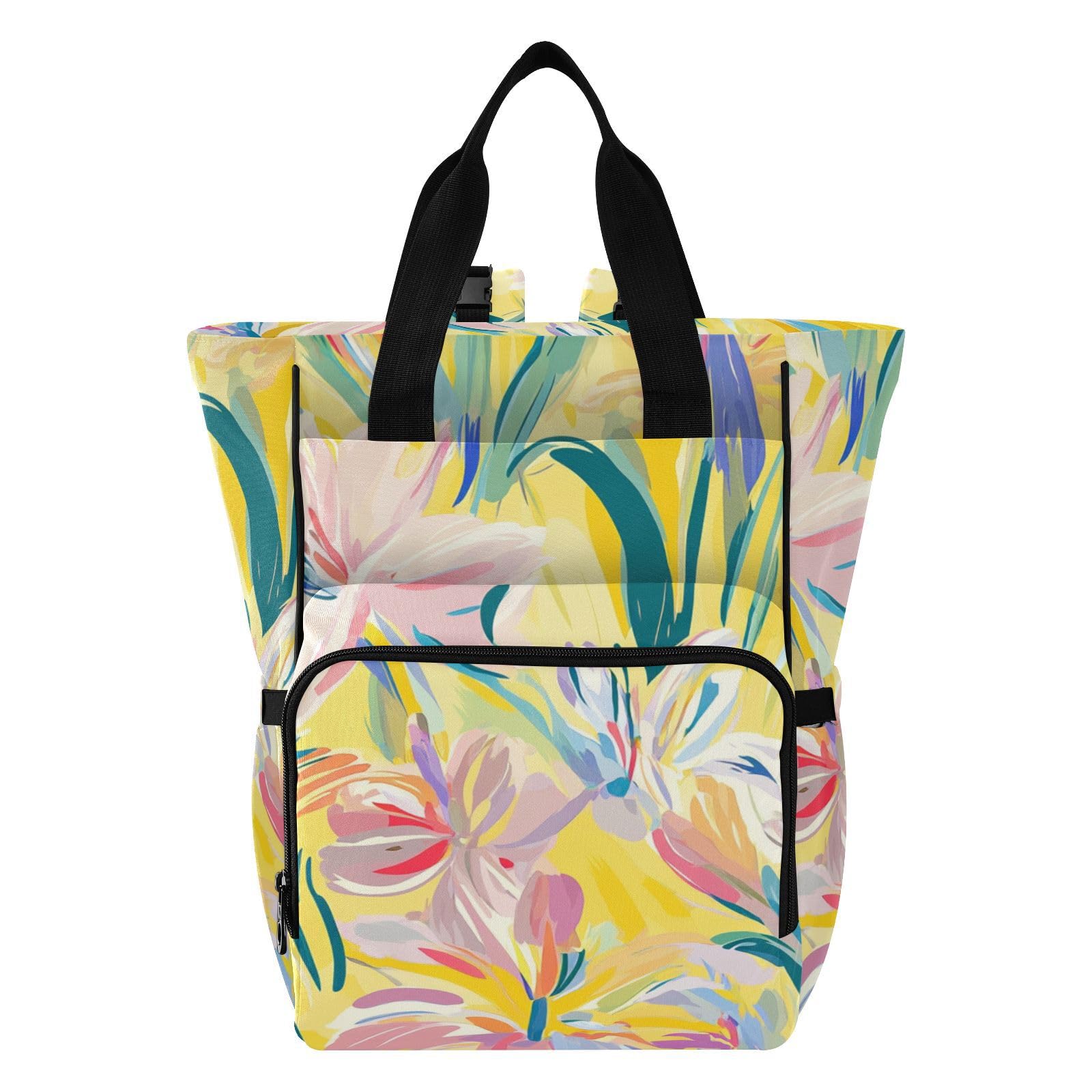 Duże torby na pieluchy unisex do podróży kwiaty lilia, stokrotka