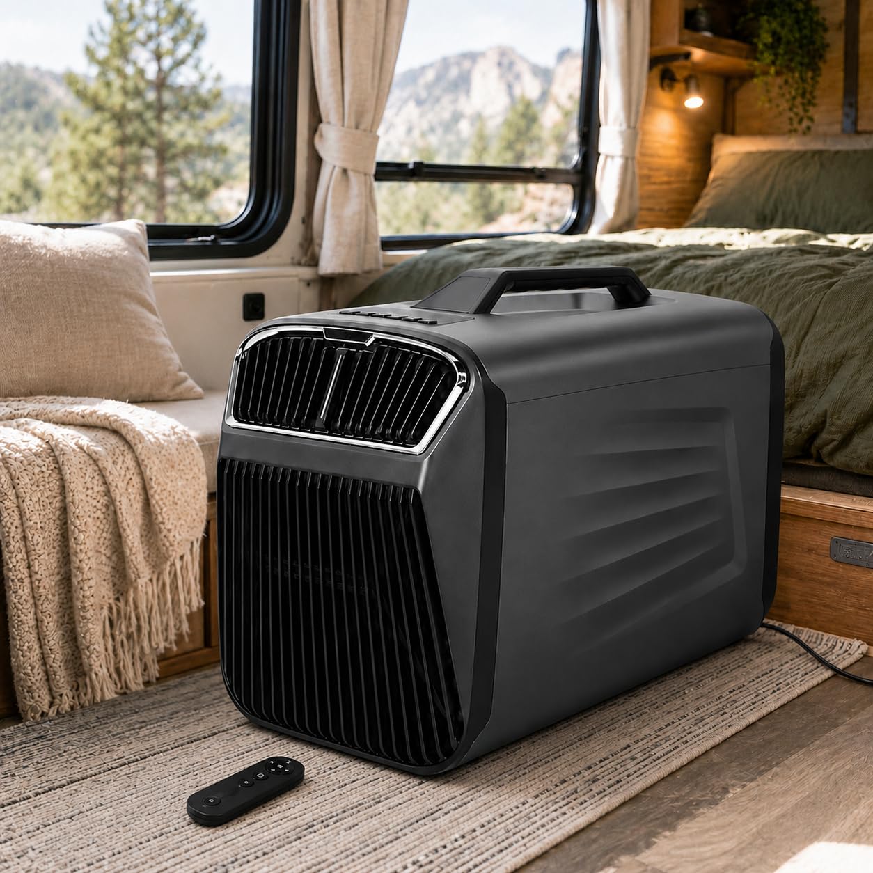 Portable Tent Air Conditioner, 52 00 BTU 4-in-1 Cooling Dehumidifier AC Unit 24h Timer, 110V/220V Portable Air Conditioner Without Outdoor Unit Tent, Truck, RV, Van, Rental House DarkGray