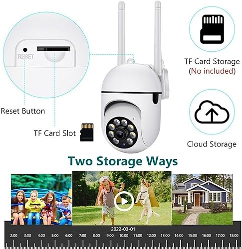 Miniatura 7 de Cámaras de seguridad con lector de tarjetas, cámara WiFi de 2.4 GHz para monitoreo del hogar al aire libre, cámaras de vigilancia domo HD 1080P,