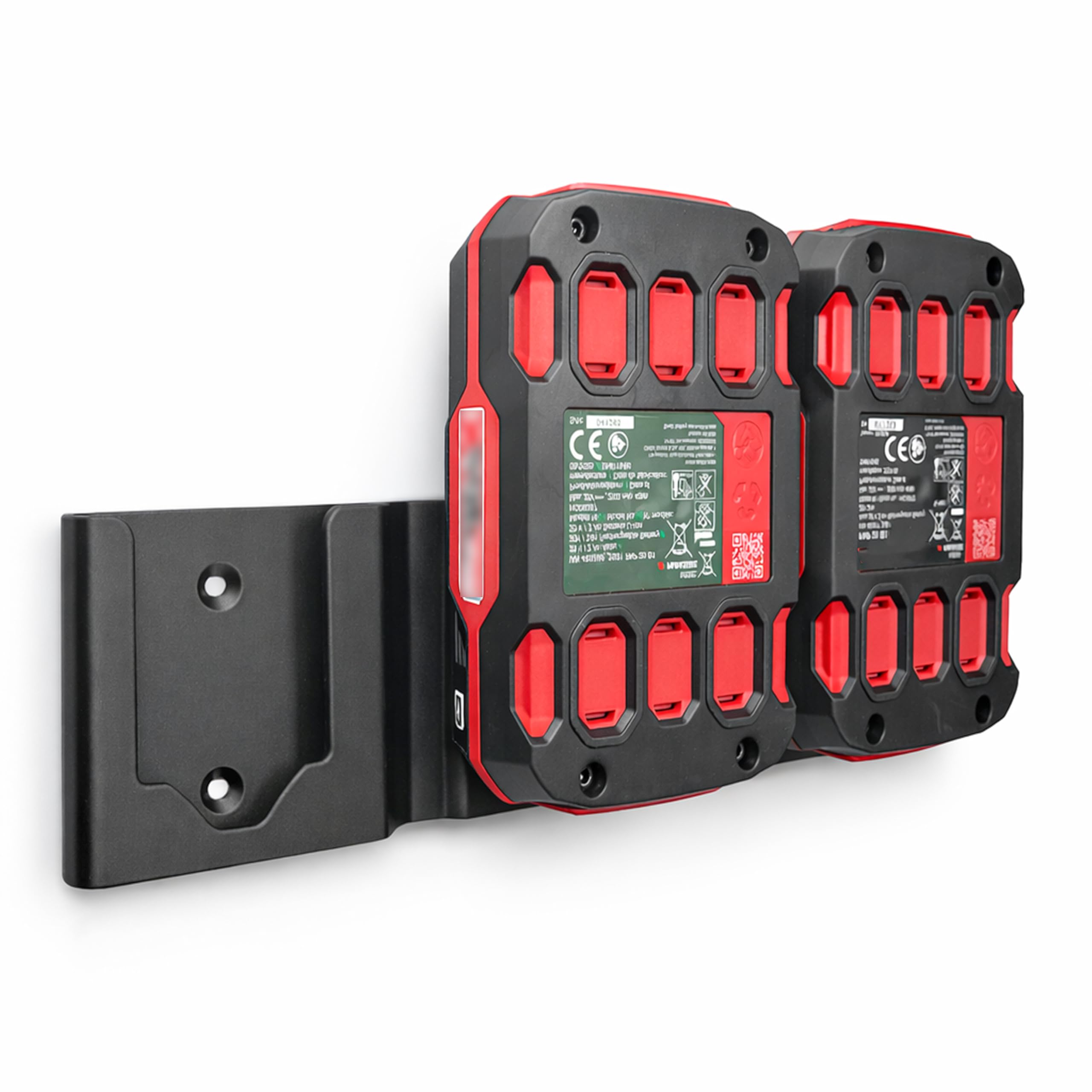 Decoralin Black Wall Mount For Parkside 20V Batteries – Holds Up To 3 Batteries – Heavy Duty Storage Holder – Garage & Workshop Organiser – Includes Screws & Wall Plugs –