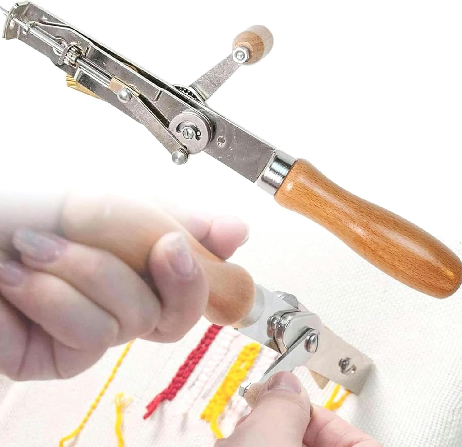 Manual Tufting Gun Tool, Handheld Knitting Rug Gun Machine with Threader, Tufting Hand Tools Cut Pile, High-Speed Weaving of Carpets for Beginners Skilled People-