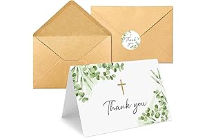 25 Pack Communion Thank You Cards with Envelopes and Stickers