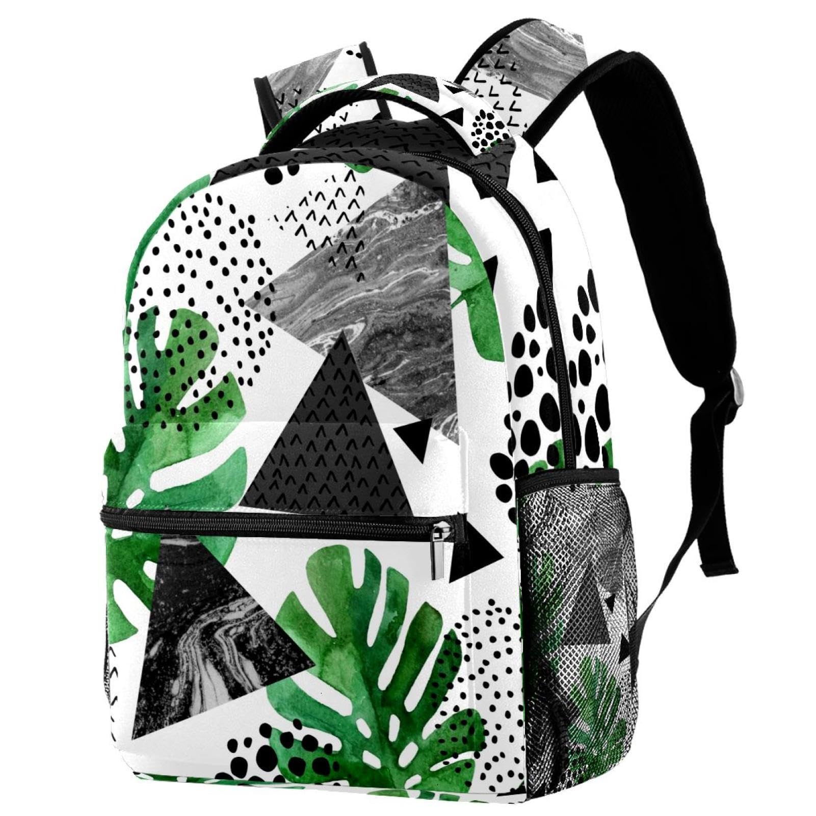 Sac à dos filles et garçons multicolore à motif géométrique et marbre chic