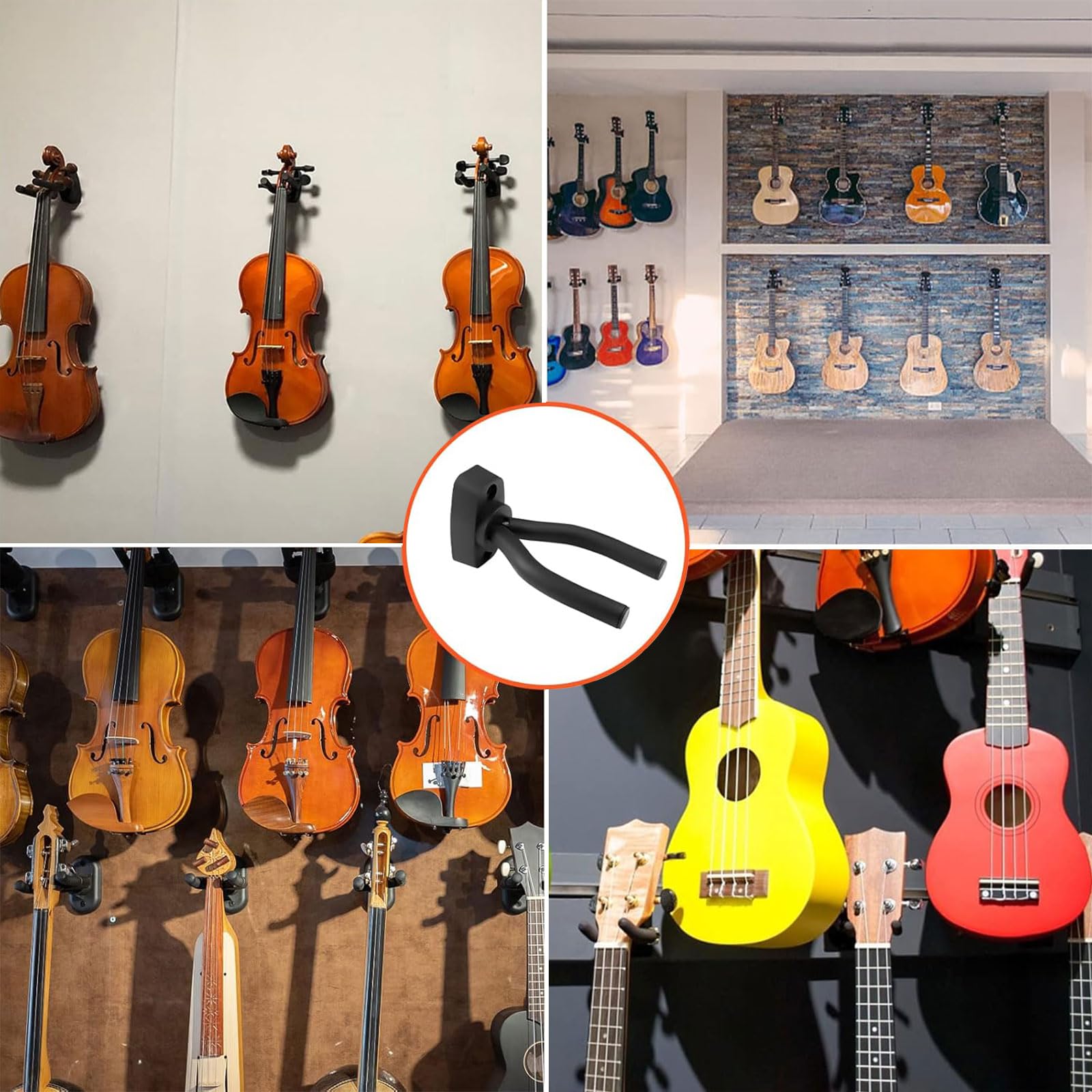 Uchwyt na haczyk gitarowy, wieszak ścienny na ścianę, uchwyt ścienny Ukulele