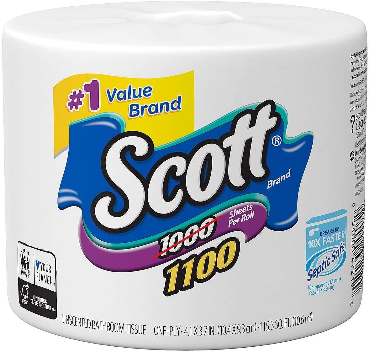 Scott 1000 Sheetsper Roll Toilet Paper (36Count),Blue