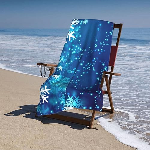 Miniatura 47 de DADABULIU Bath Towel Christmas Red Snowflake Xmas Beach Towels Soft Absorbent Washcloths Quick Dry Luxury Hotel Quality Towelling for Adults Kids