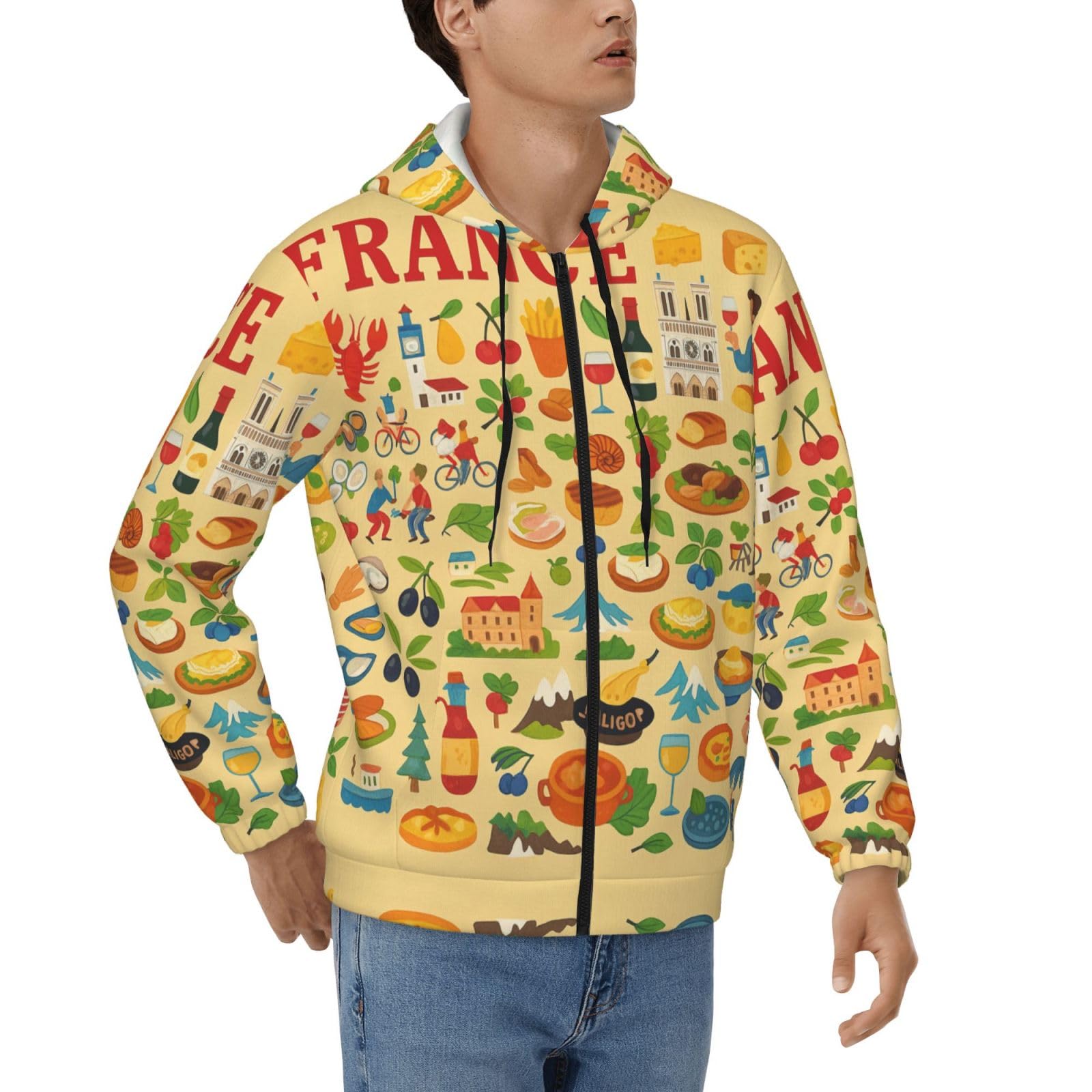 Sweat à capuche pour homme veste zippée coton manches longues - 8