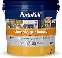PORTOKOLL – Argamassa colorida - Cimento Queimado Mineral – Piso e parede – Fácil de aplicar – Balde 5 kg