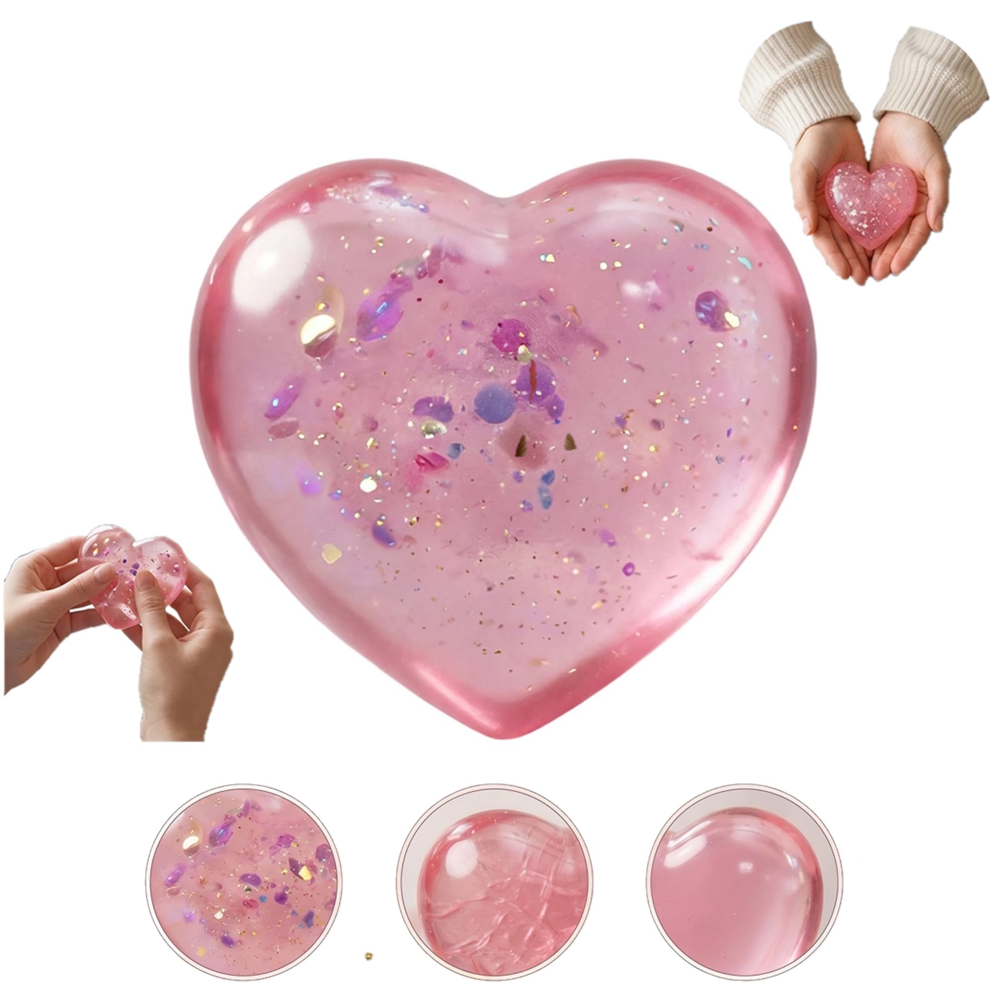 Squishy Balls,Stress Cubes for Adults, Heart-Shaped Stress Ball (H#1)