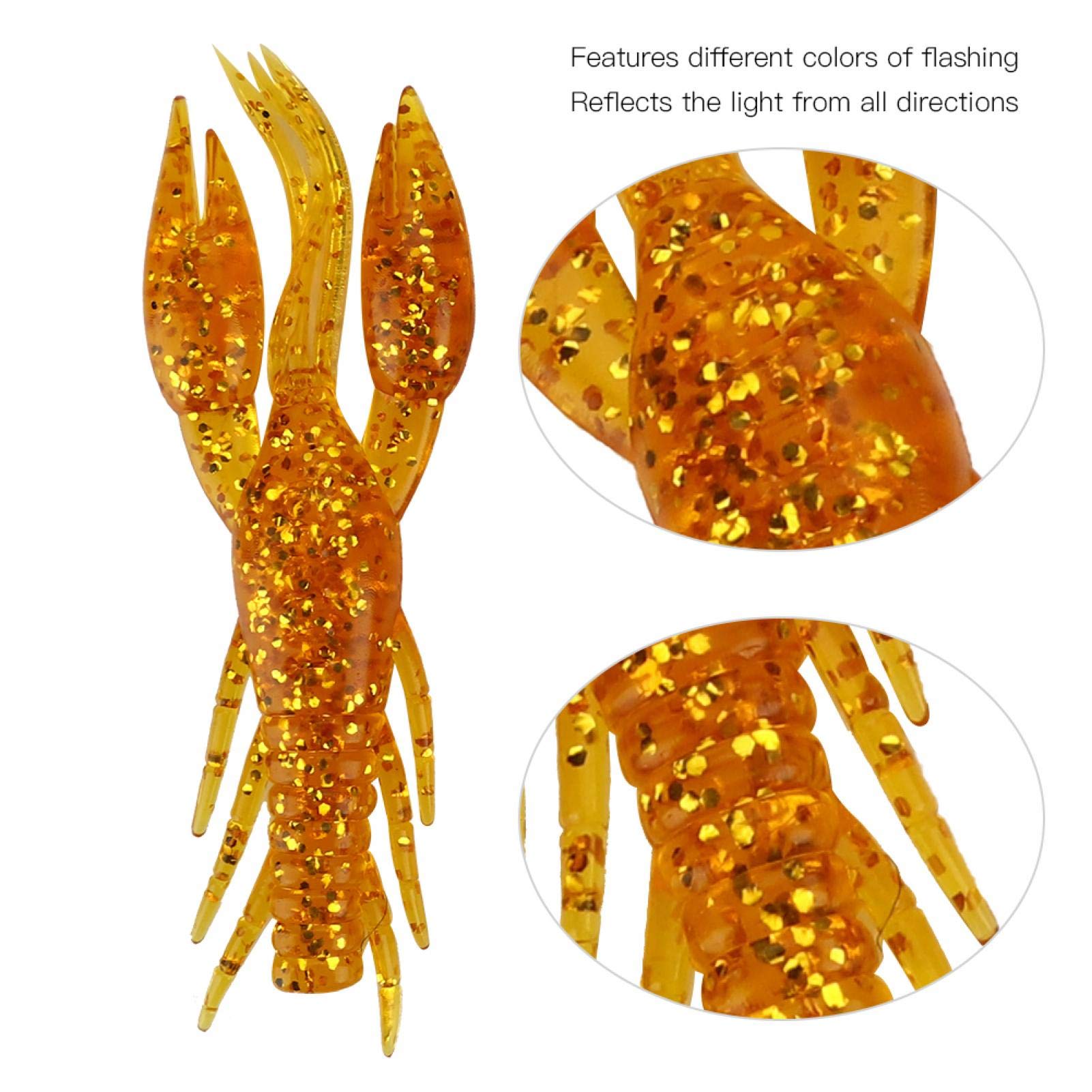 Leurre Action Réaliste Pinces 30 Pièces Appâts De Pêche, Appâts Souples Artificiels Leurres Leurres Colorés Clignotants 7.5cm