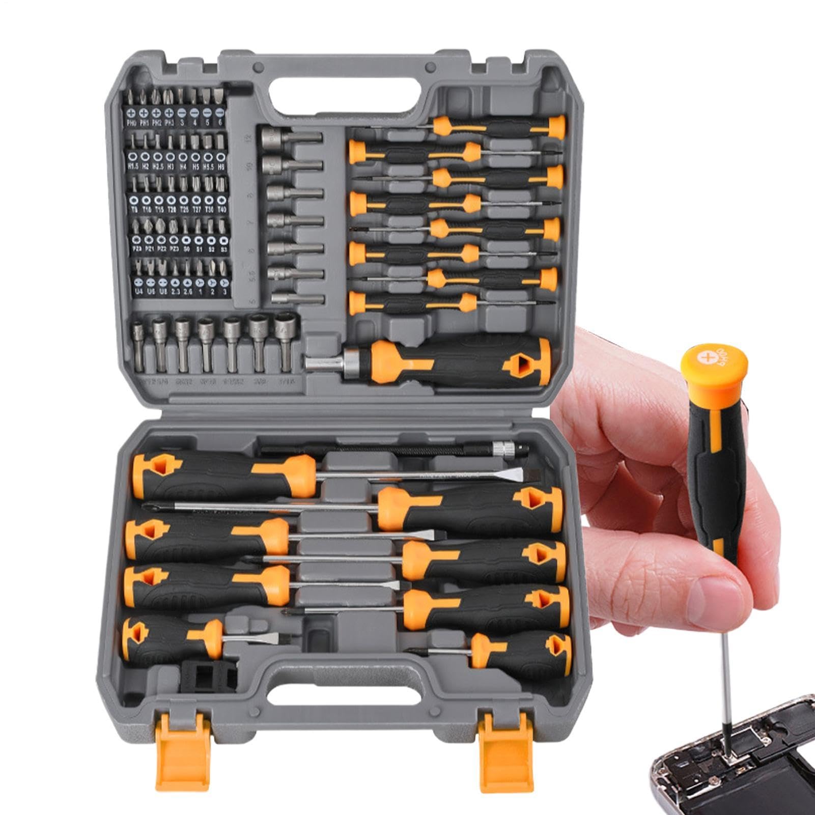 Organized Screwdriver Tool Set Case 59Pcs Precision Portable Magnetic Tools
