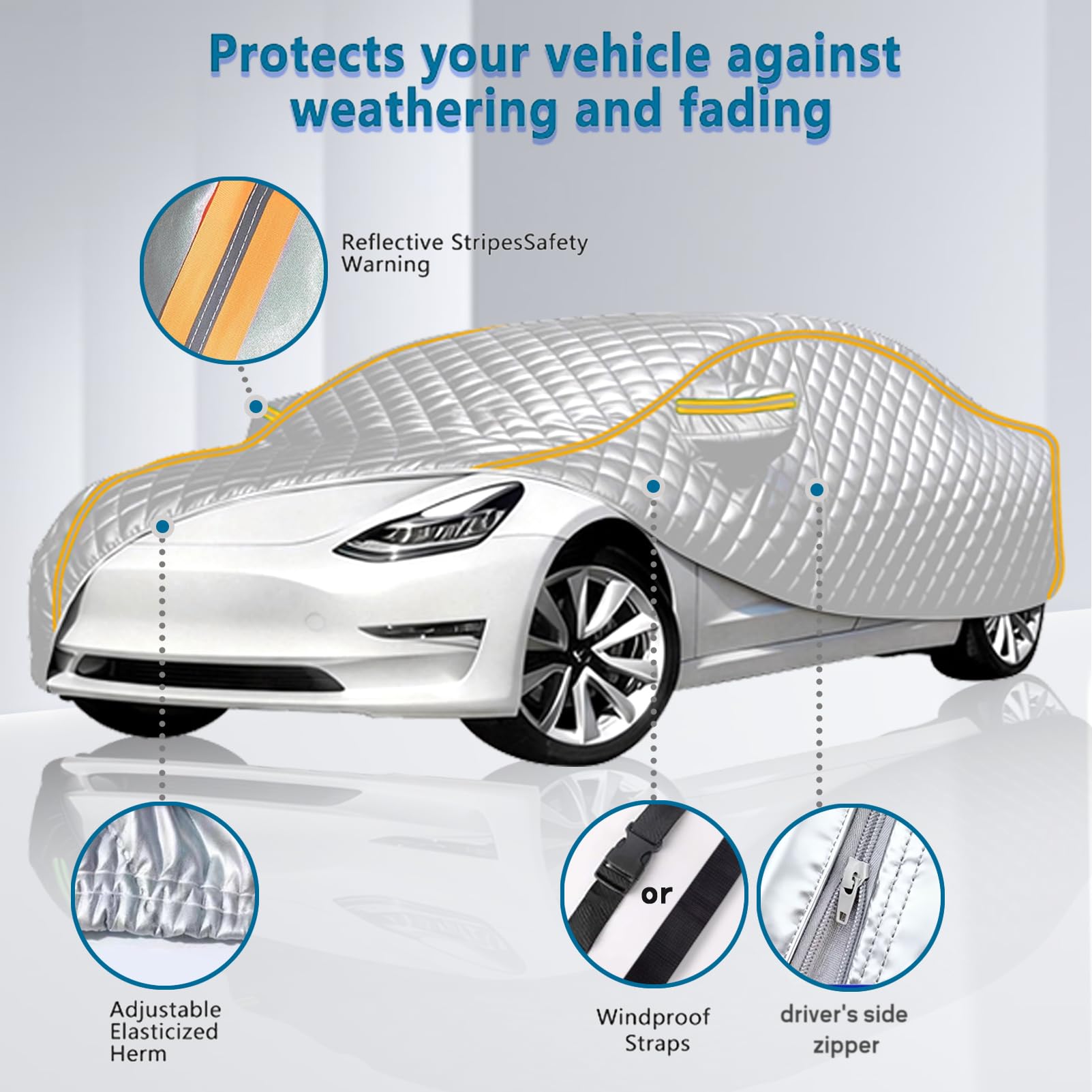 Telo Copriauto Antigrandine per Kia Sportage (2023-2026), Versione Extra‑Spessa 5 Strati, Protezione Totale da Grandine, Neve, UV e Graffi, con Cerniera e Cinghie Antivento Bn5