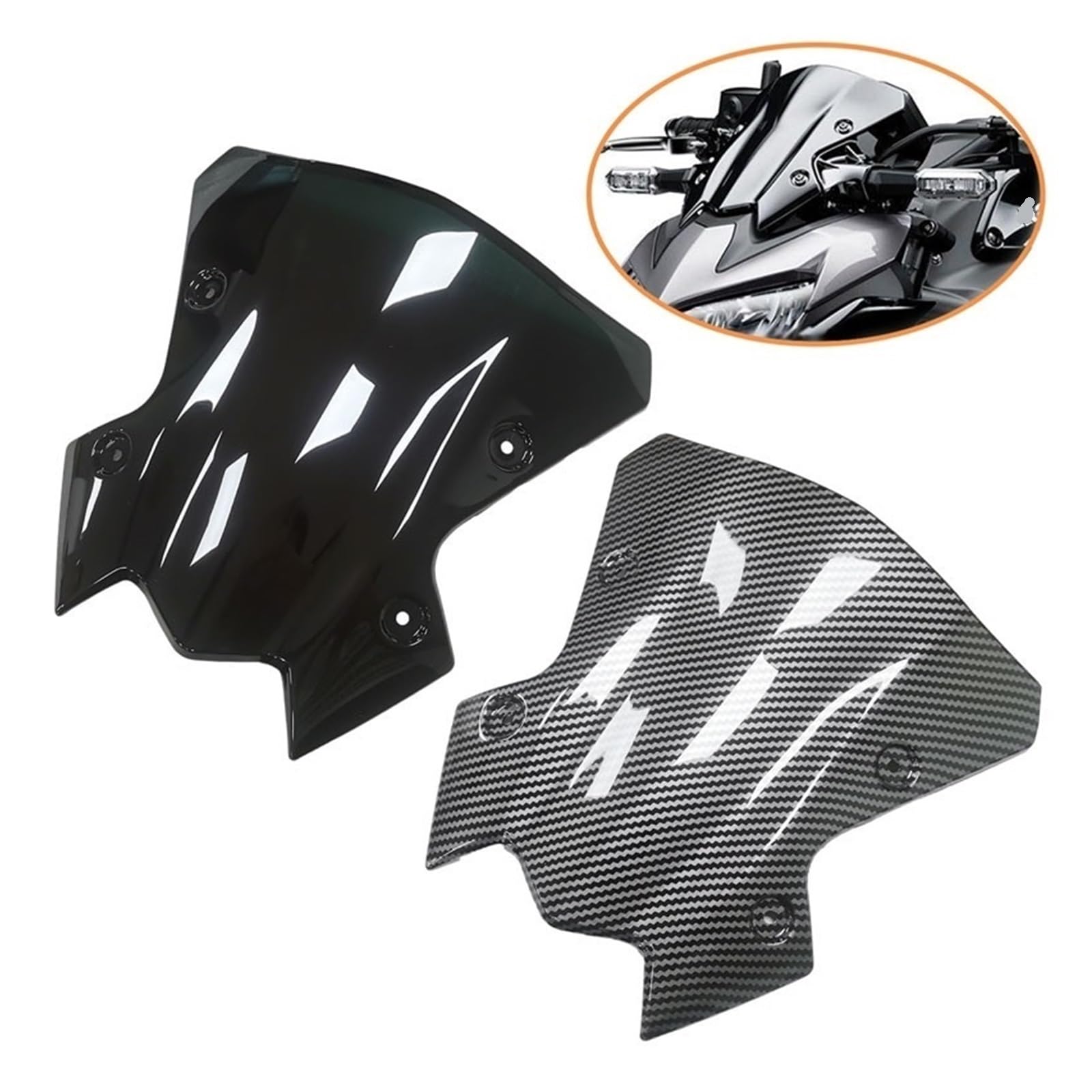 Parabrezza Per Moto Parabrezza Per Kawasaki Z900 2020-2022 2023 Parabrezza Anteriore In Plastica Deflettori Per Schermo In Fibra Di Carbonio Deflettori