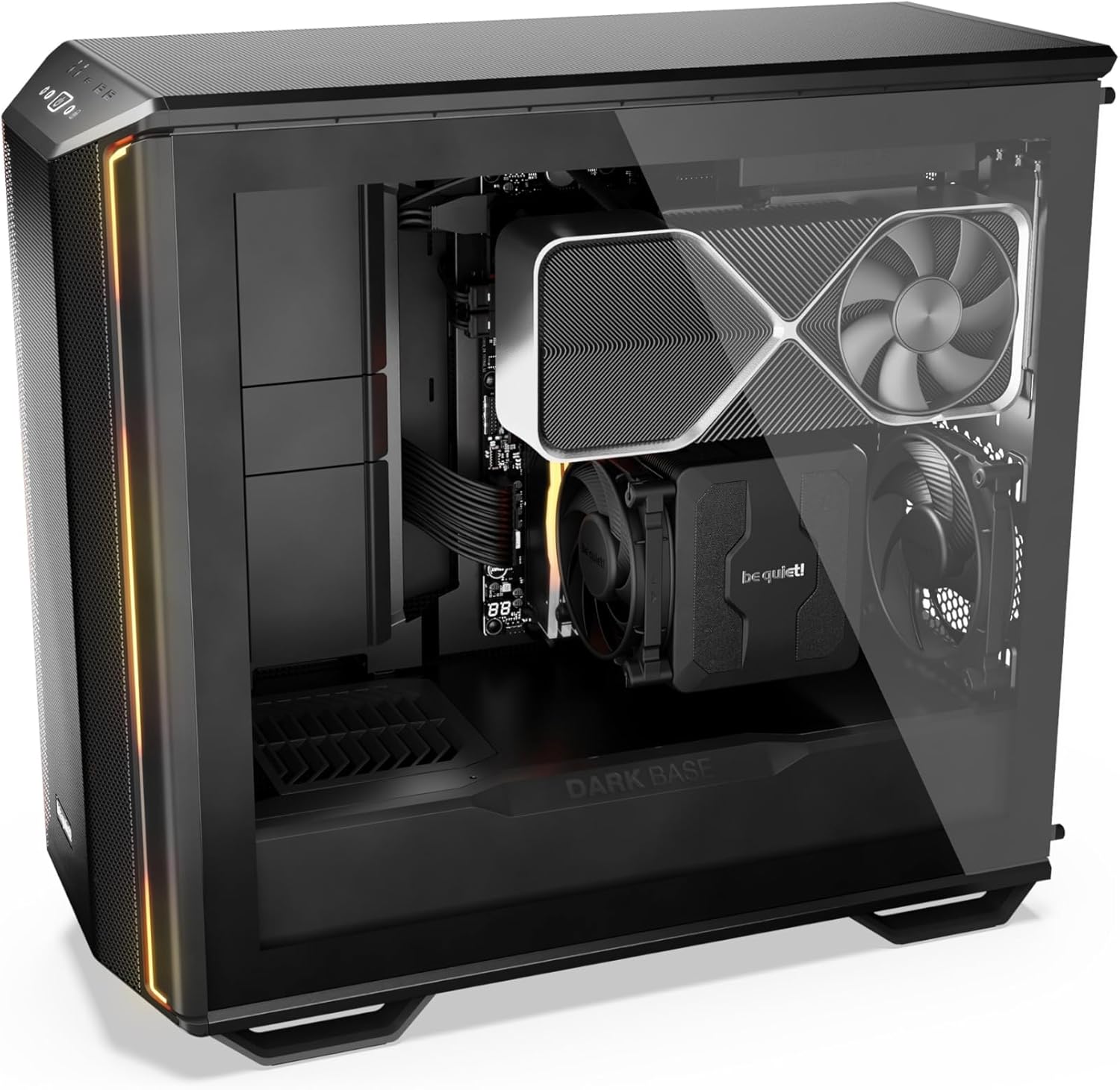 Dark Base 701 Midi Tower PC Case | Mesh Front | Airflow Optimized | 3 Pre-Installed Silent Wings 4 Fans | ARGB Lighting with Controller | Tempered Glass | PWM and ARGB Hub | Black | BGW58