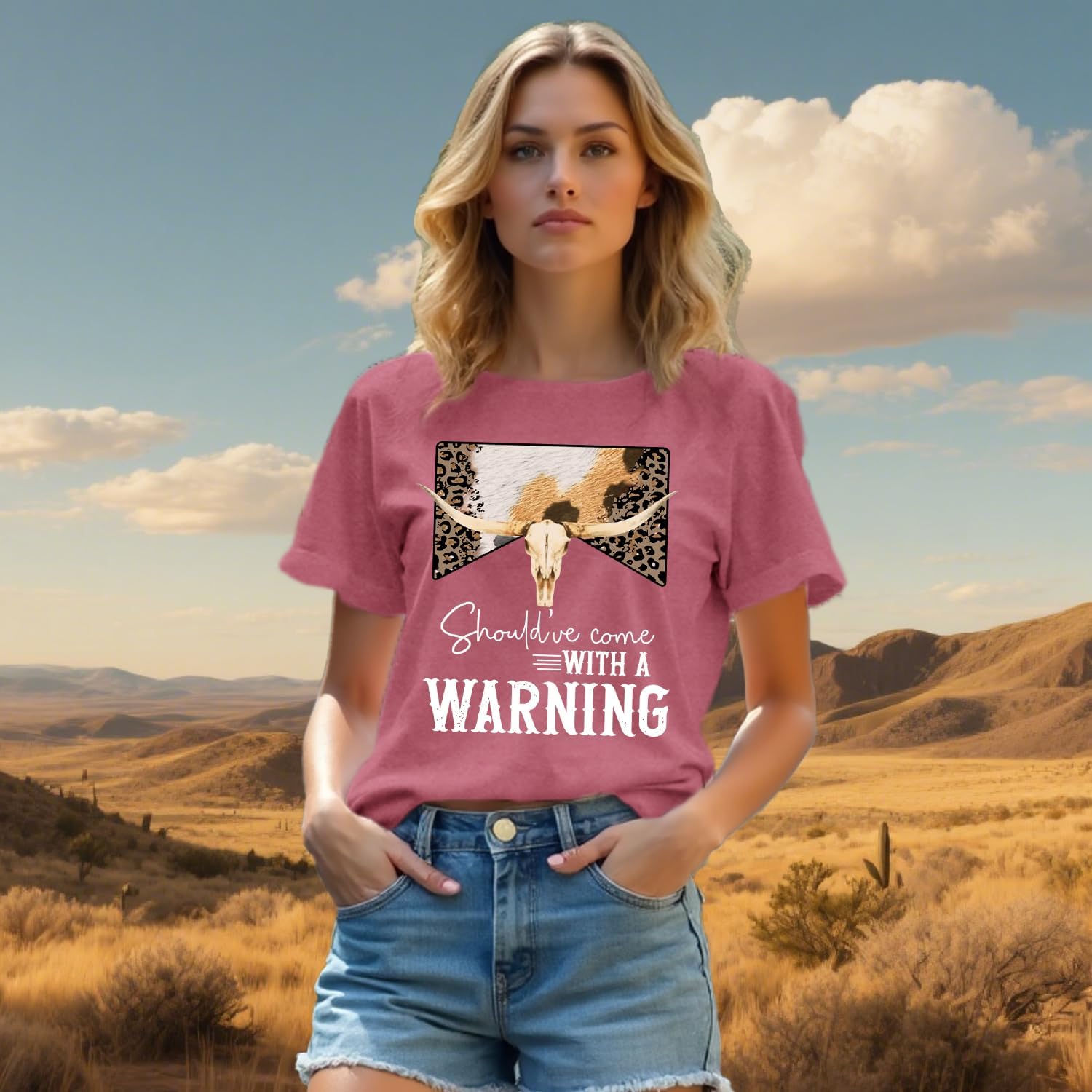 Western Shirts for Women Cowboy Tshirt Country Themed Tee Tops - Image 3